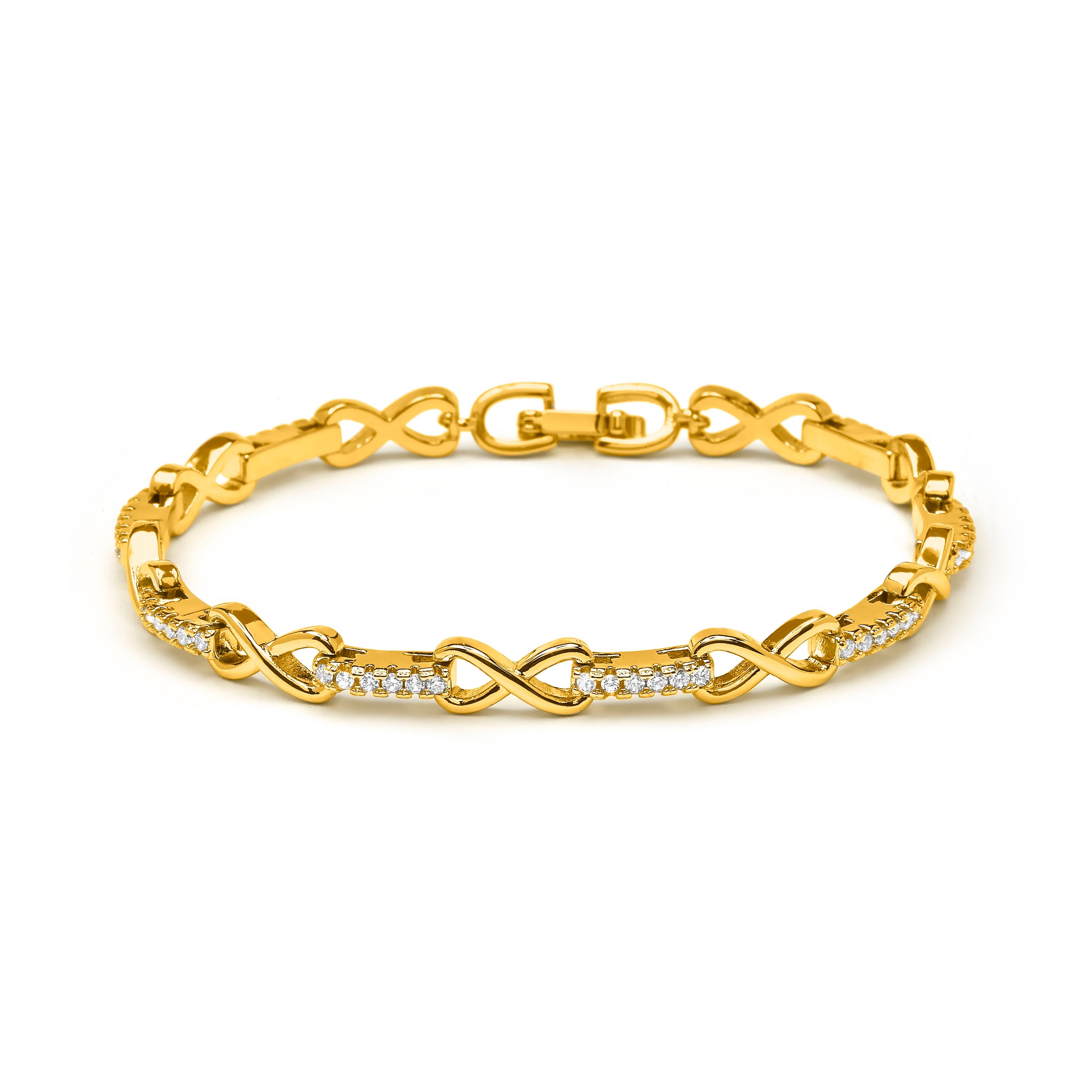 Sparkling Zirconia Bracelet with 18k Yellow Gold Finish - Raak