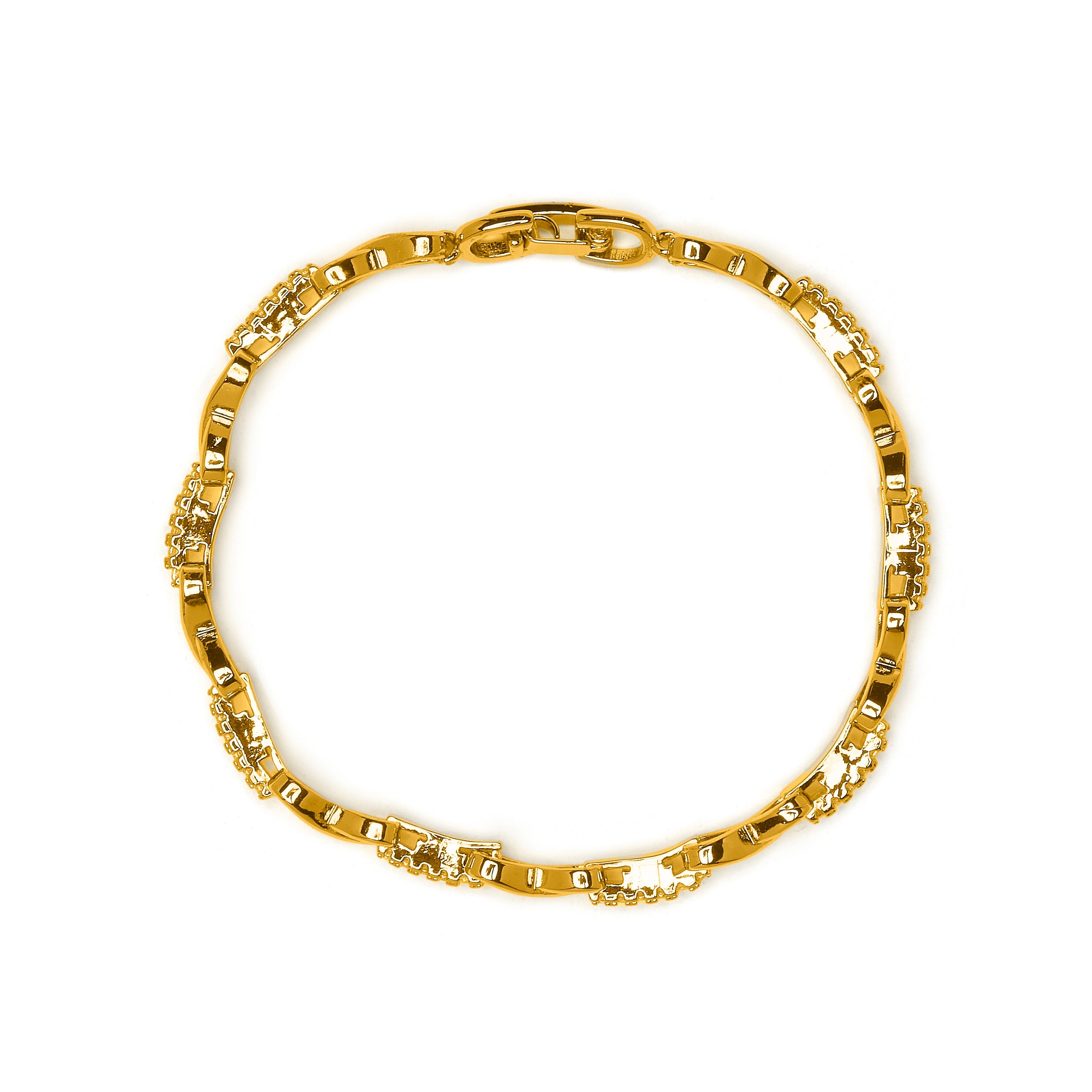 Sparkling Zirconia Bracelet with 18k Yellow Gold Finish - Raak