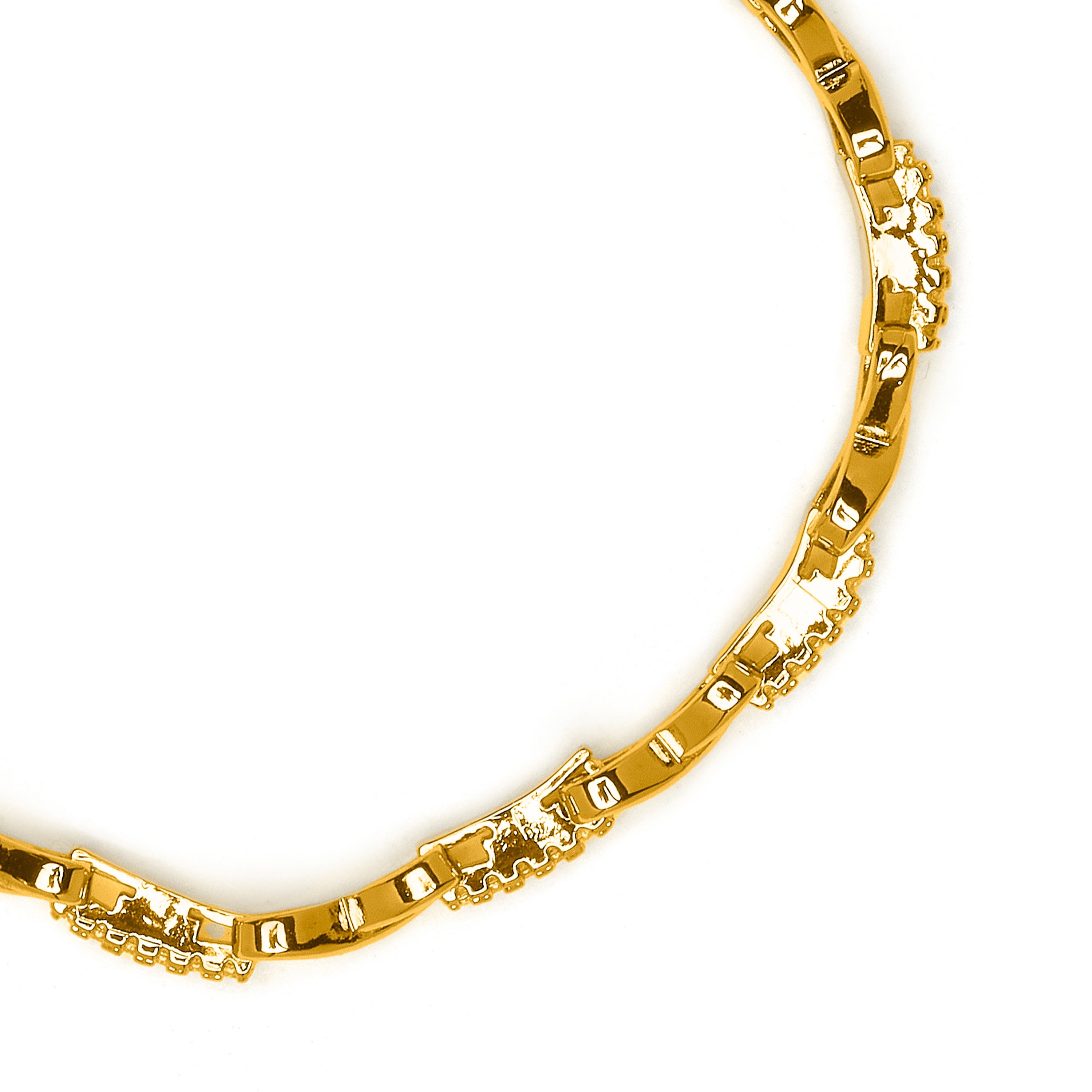 Sparkling Zirconia Bracelet with 18k Yellow Gold Finish - Raak