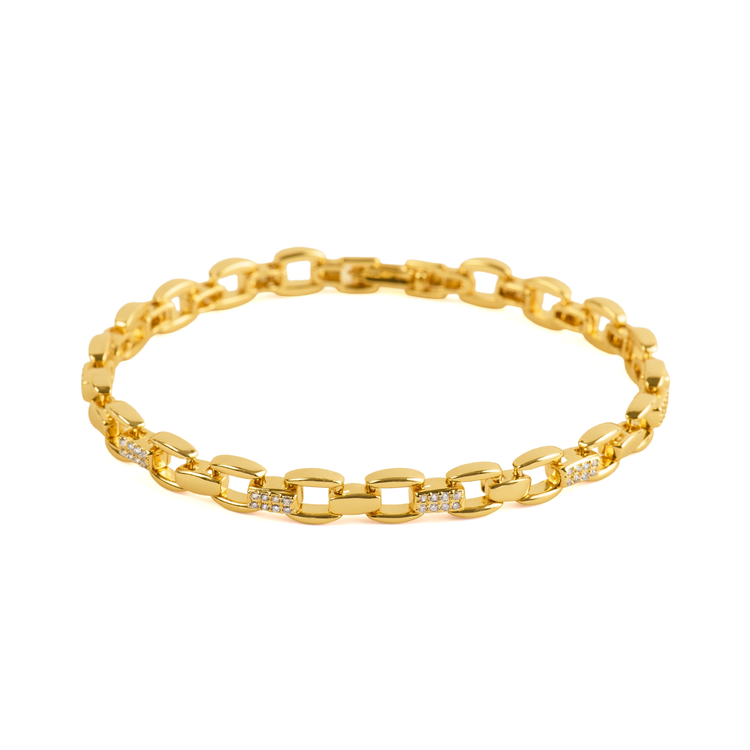 18k Yellow Gold-Plated Sparkling Zirconia Bracelet - Yaris