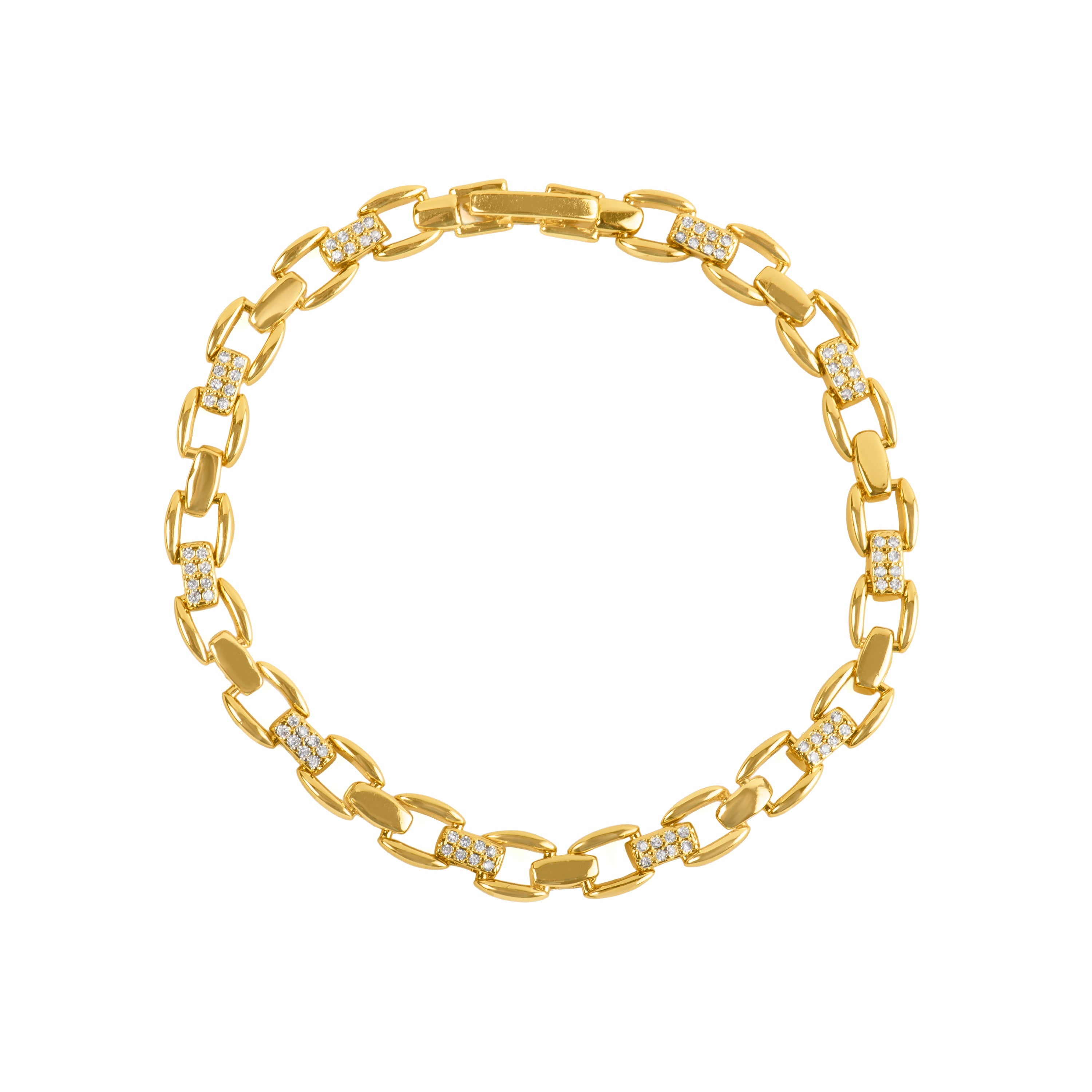 18k Yellow Gold-Plated Sparkling Zirconia Bracelet - Yaris
