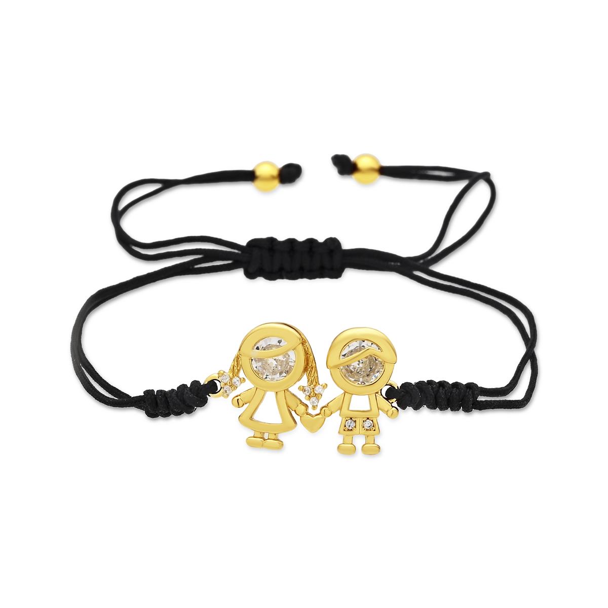 Brilliant Zircon Bracelet with 18k Yellow Gold Finish - Children