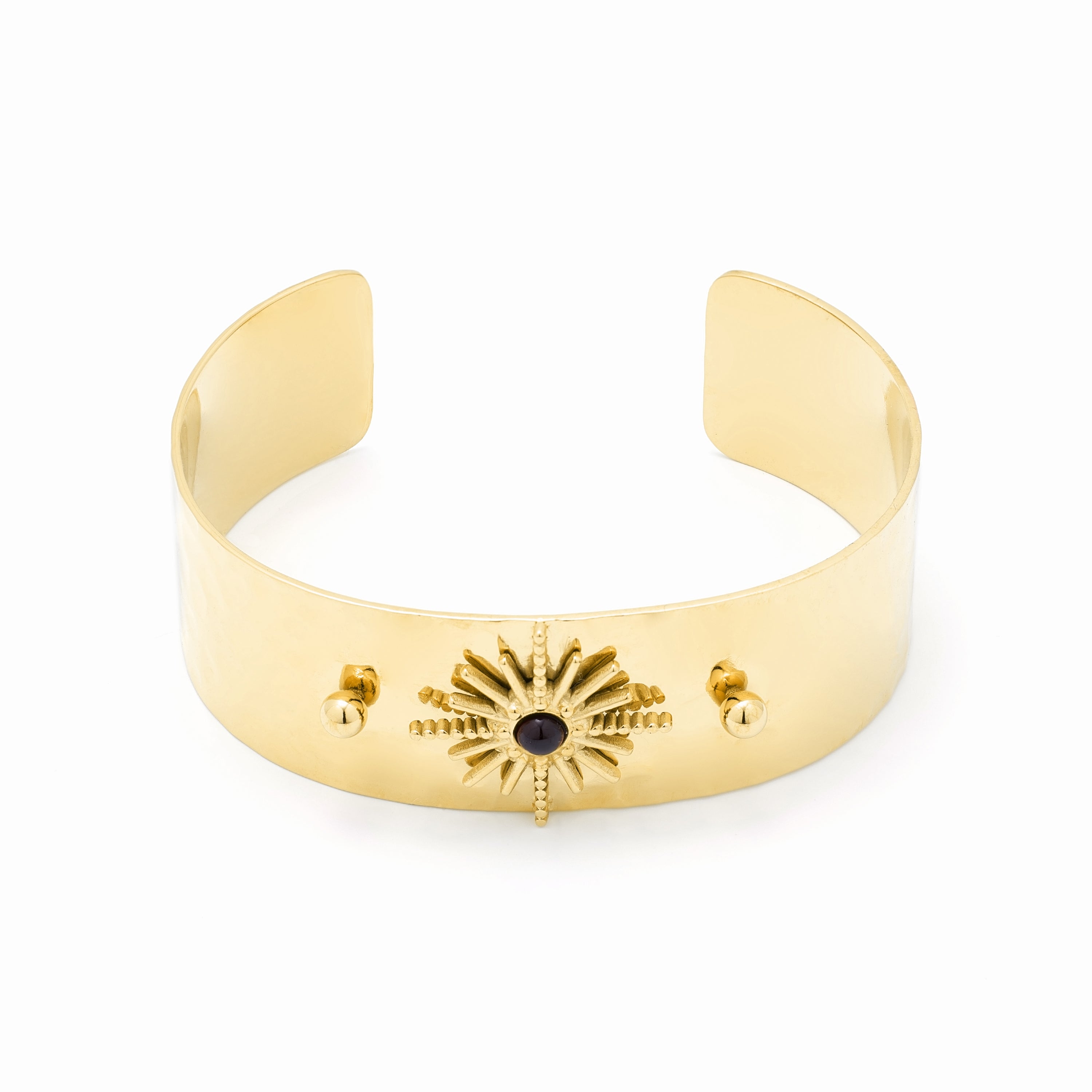 Onyx bracelet finished in 18K yellow gold - Nepai