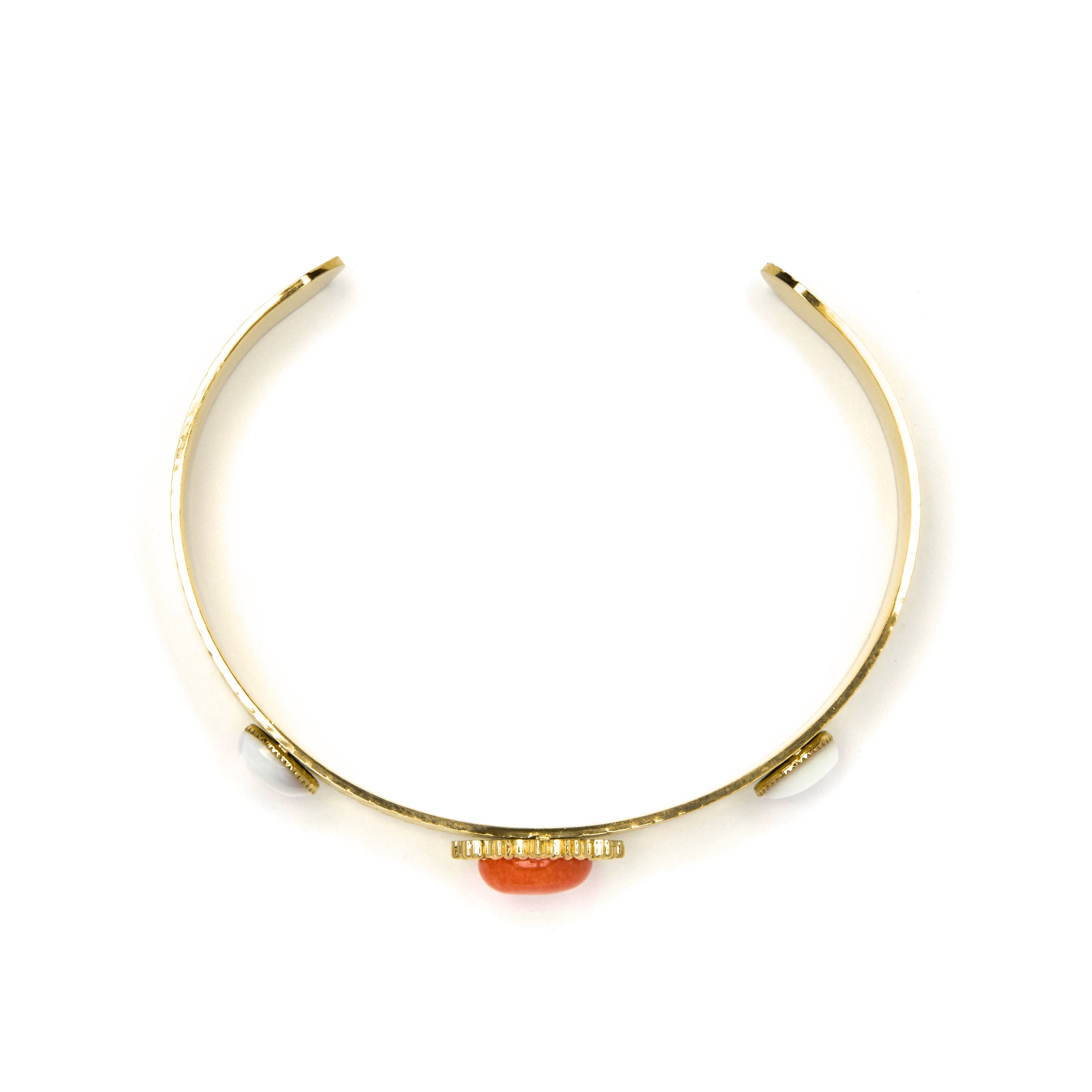 18k yellow gold and white mother-of-pearl finish bracelet - Romou
