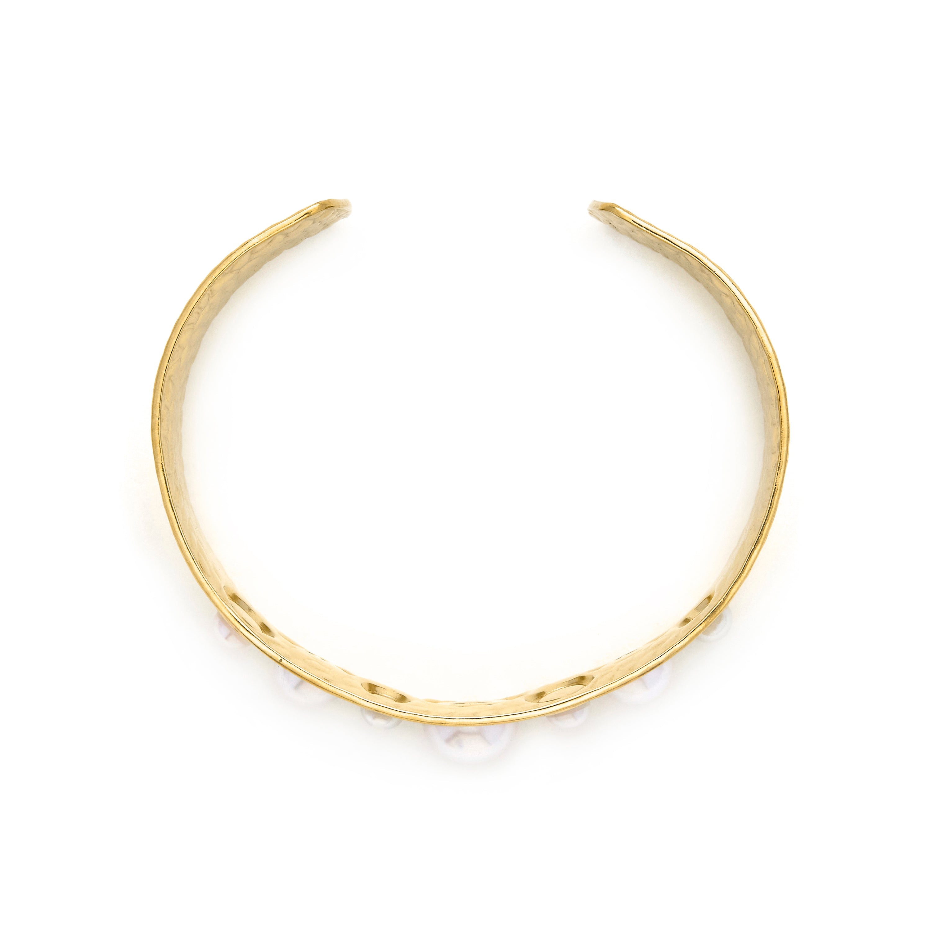 18k Yellow Gold Finish White Pearl Bracelet - Phisla