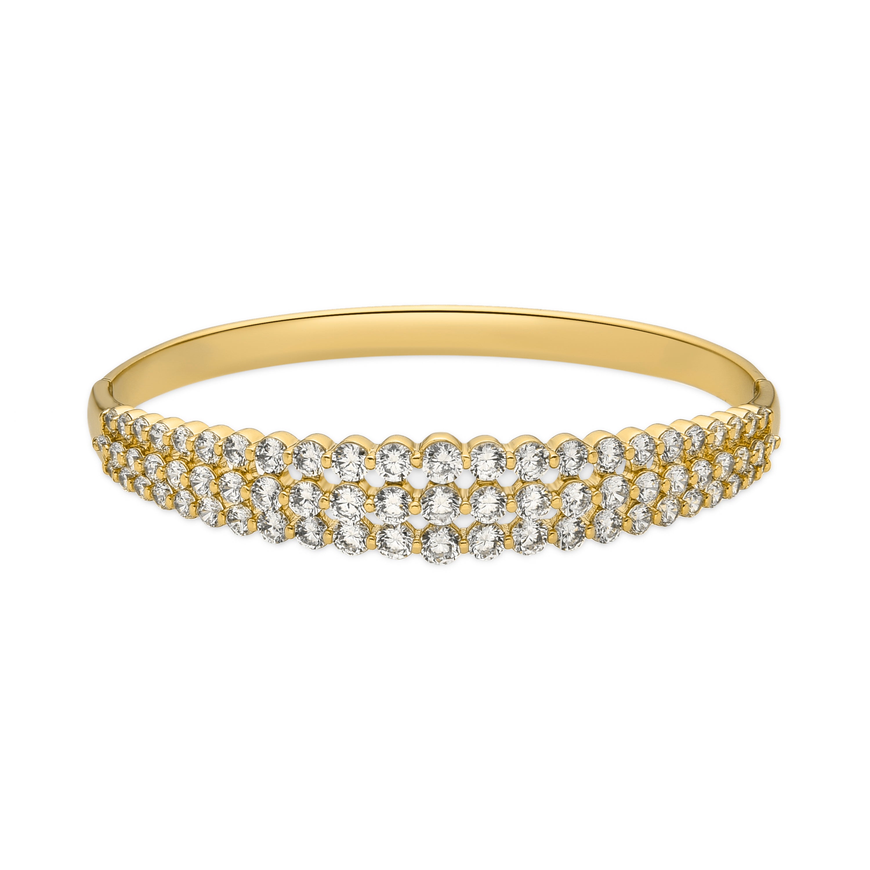 Bracelet with brilliant zirconia, 18k gold finish - Keon