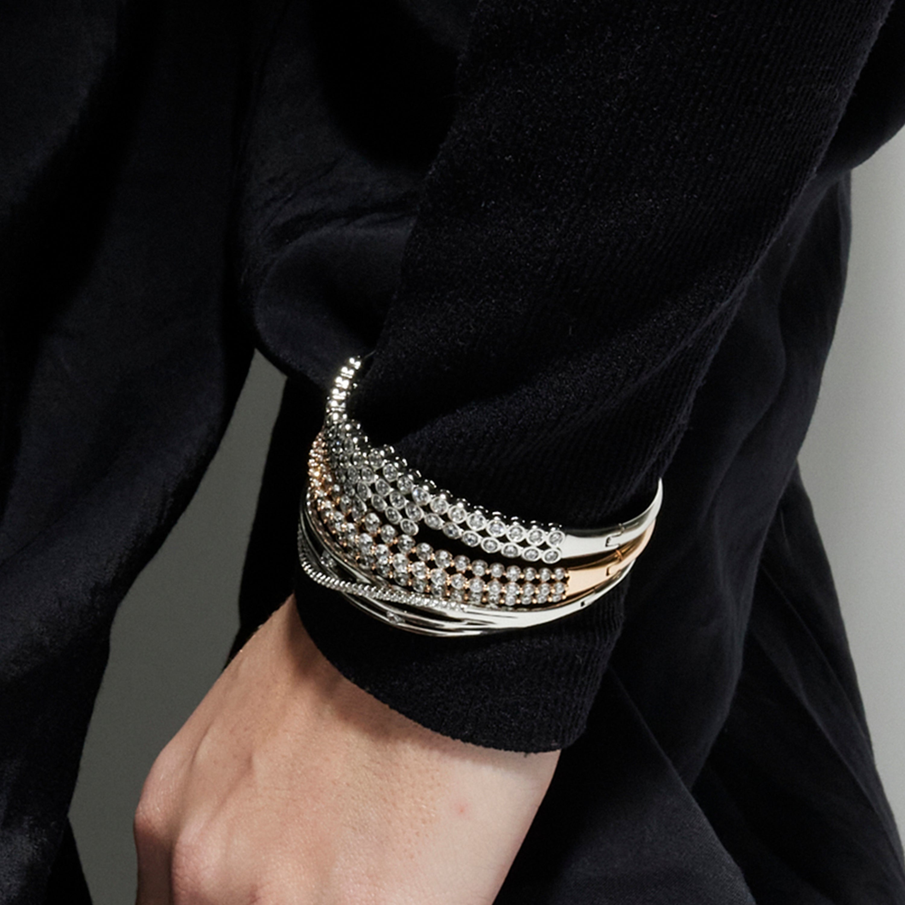 Bracelet with brilliant zirconia, 18k gold finish - Keon