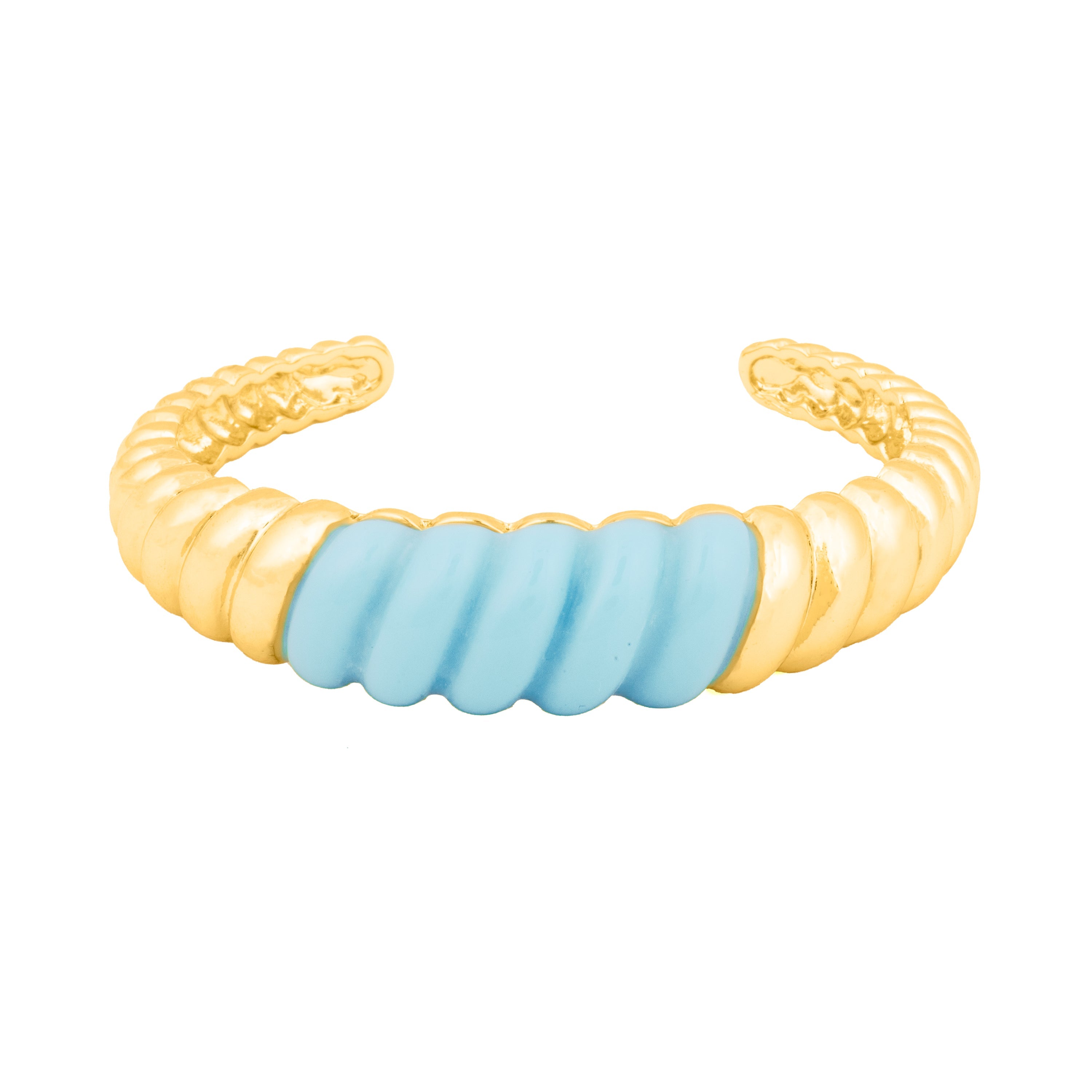 18k yellow gold and blue resin finish bracelet - Rawil