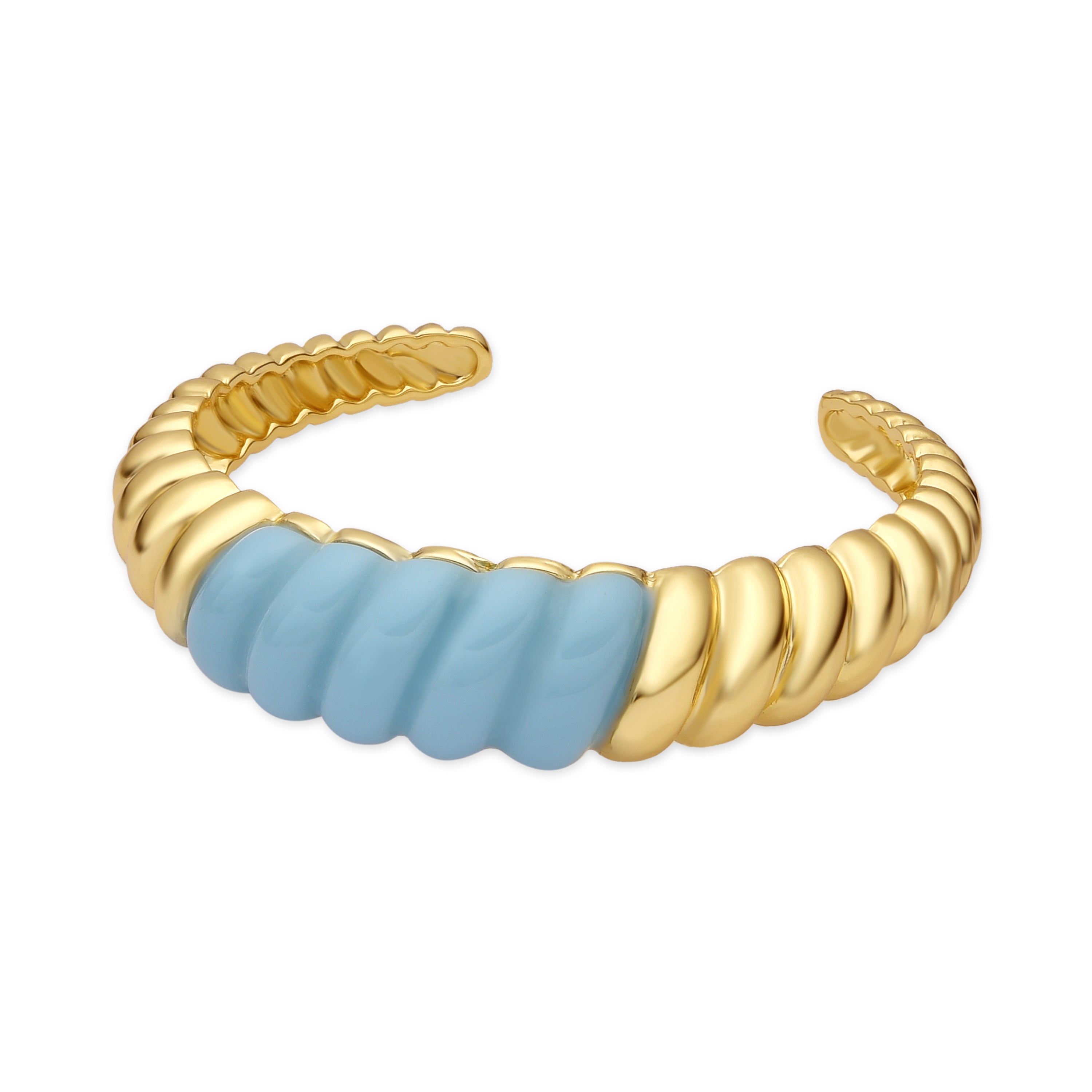 18k yellow gold and blue resin finish bracelet - Rawil