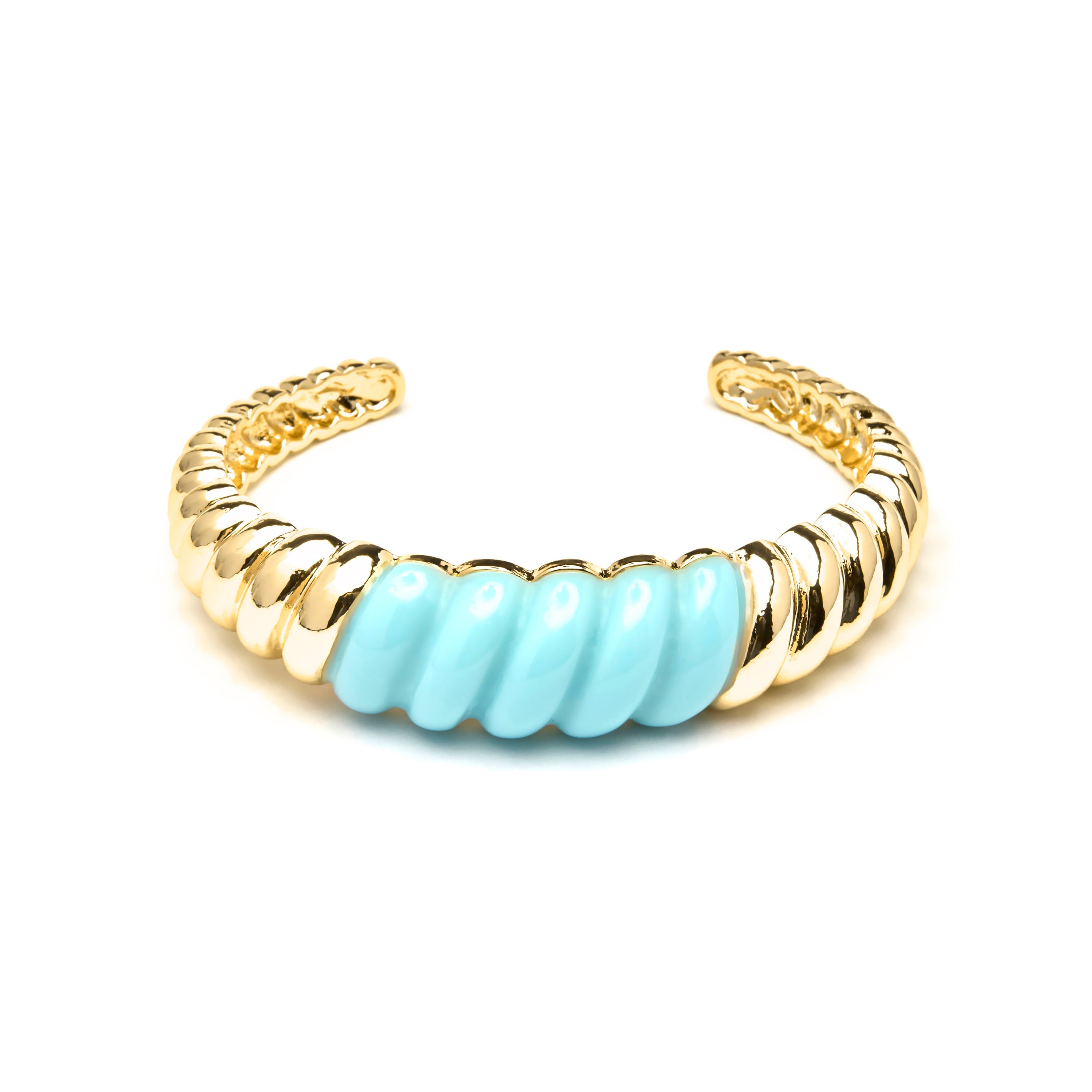 18k yellow gold and blue resin finish bracelet - Rawil
