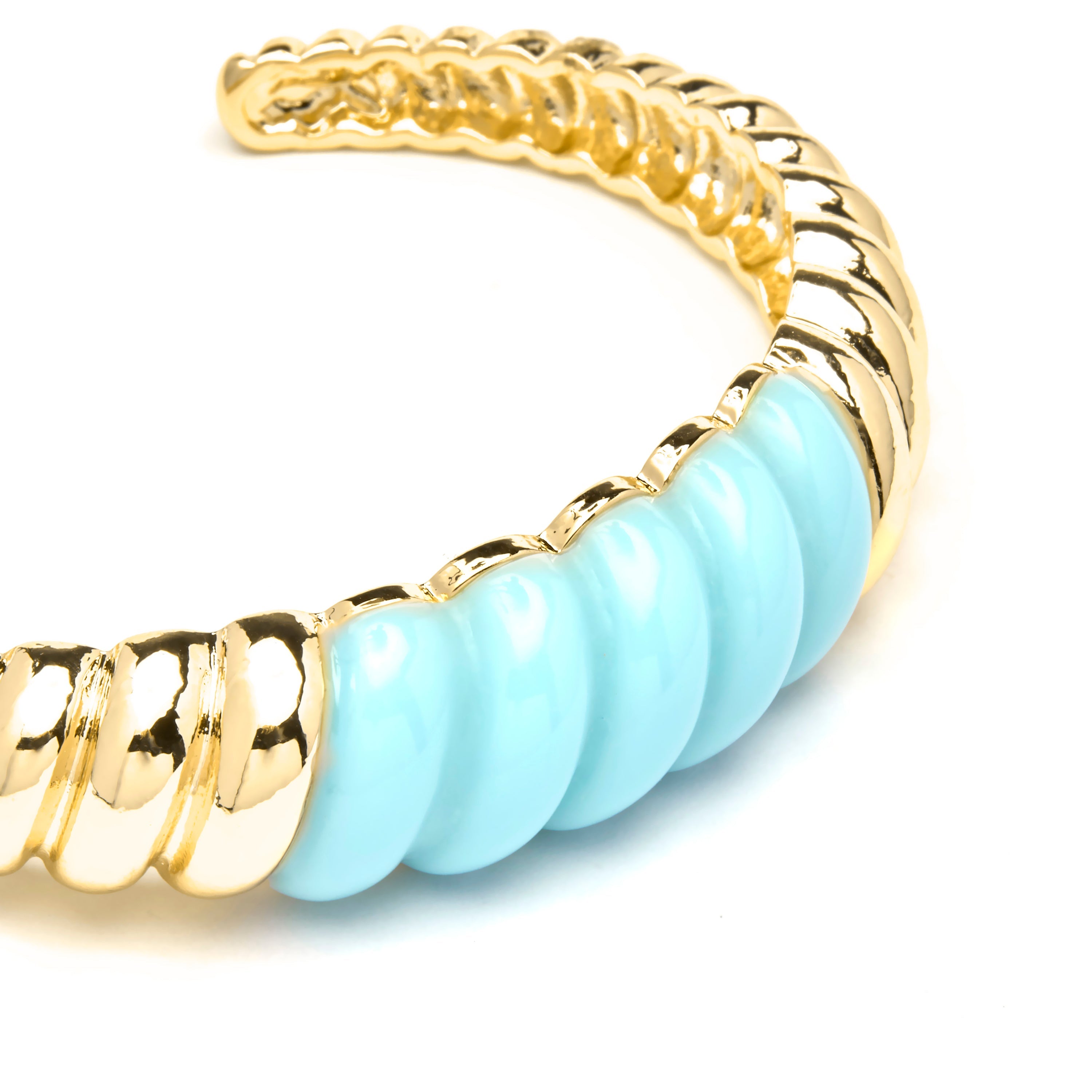 18k yellow gold and blue resin finish bracelet - Rawil