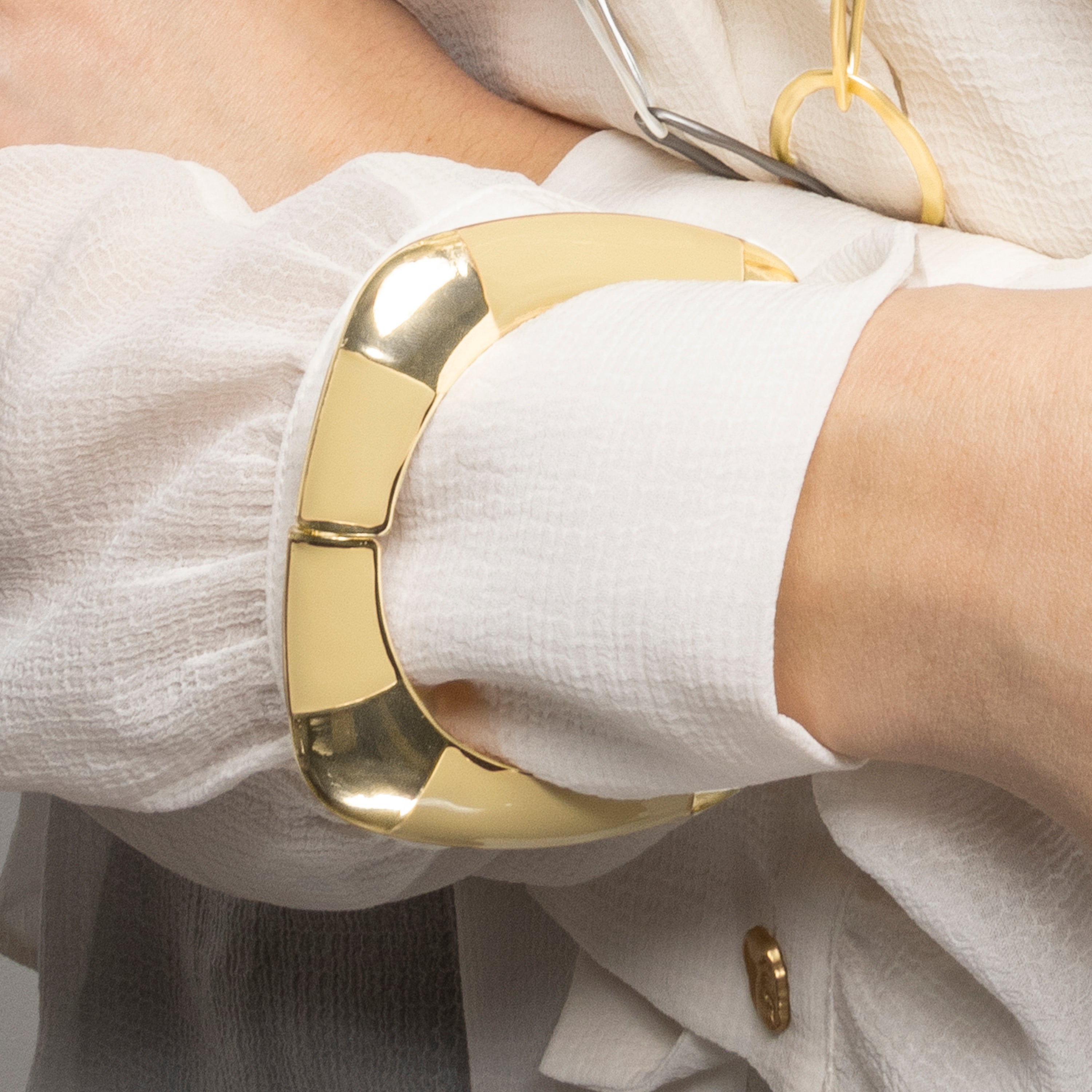 Pulsera acabado oro amarillo de 18k y Lacado Marron - Souda