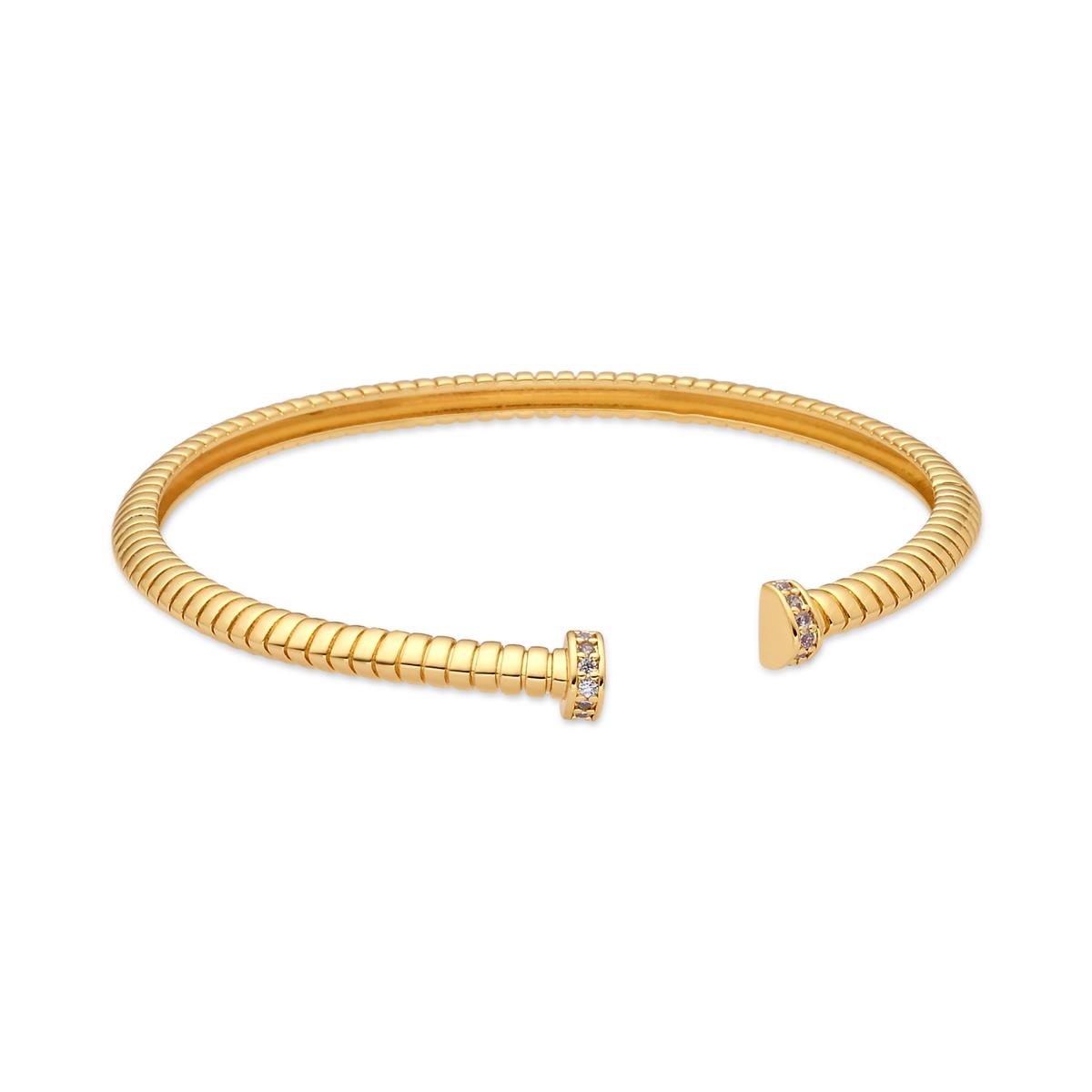 Dazzling Zirconia Bracelet in 18k Yellow Gold Finish - Aih