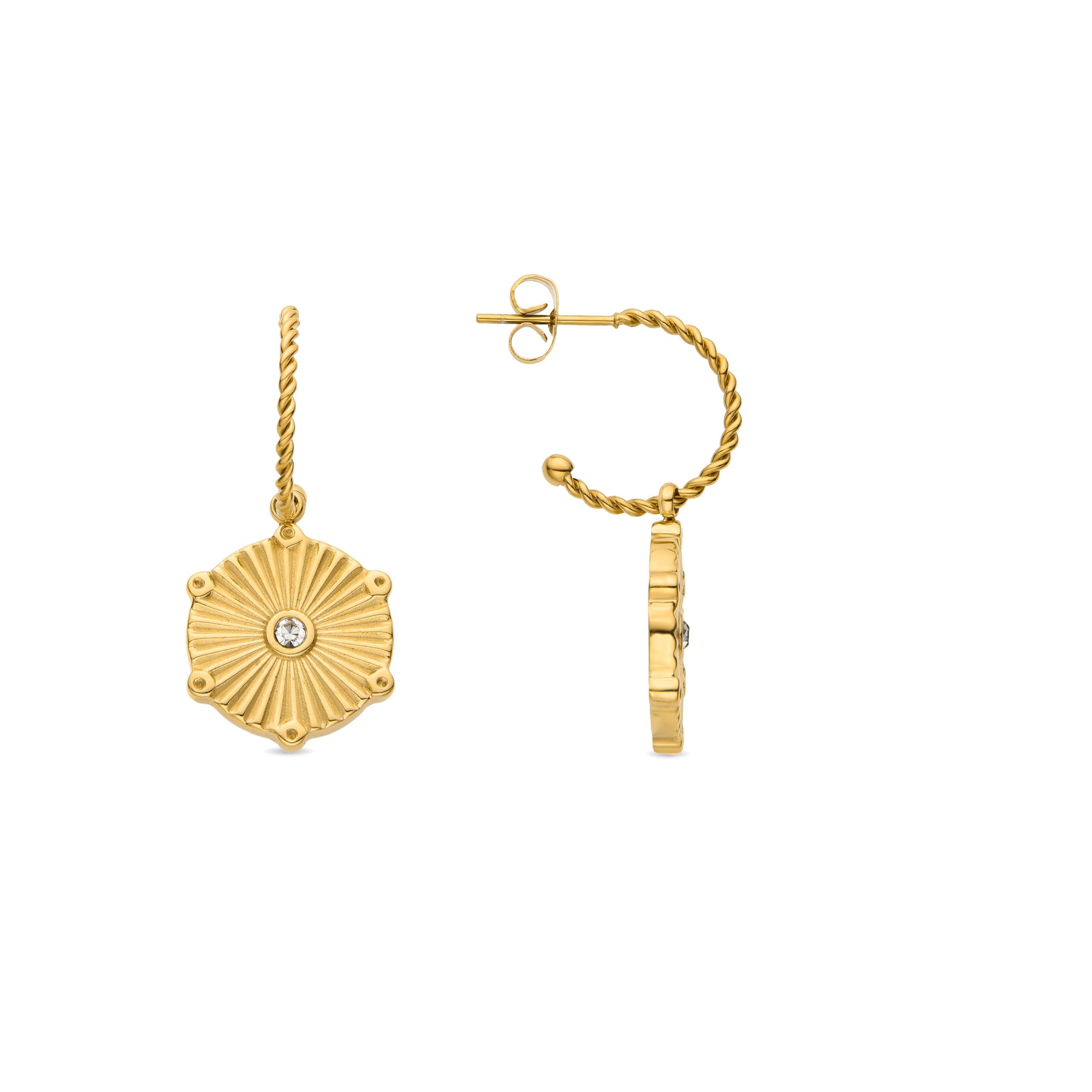 Brilliant Zirconia Earrings finished in 18K yellow gold - Rira