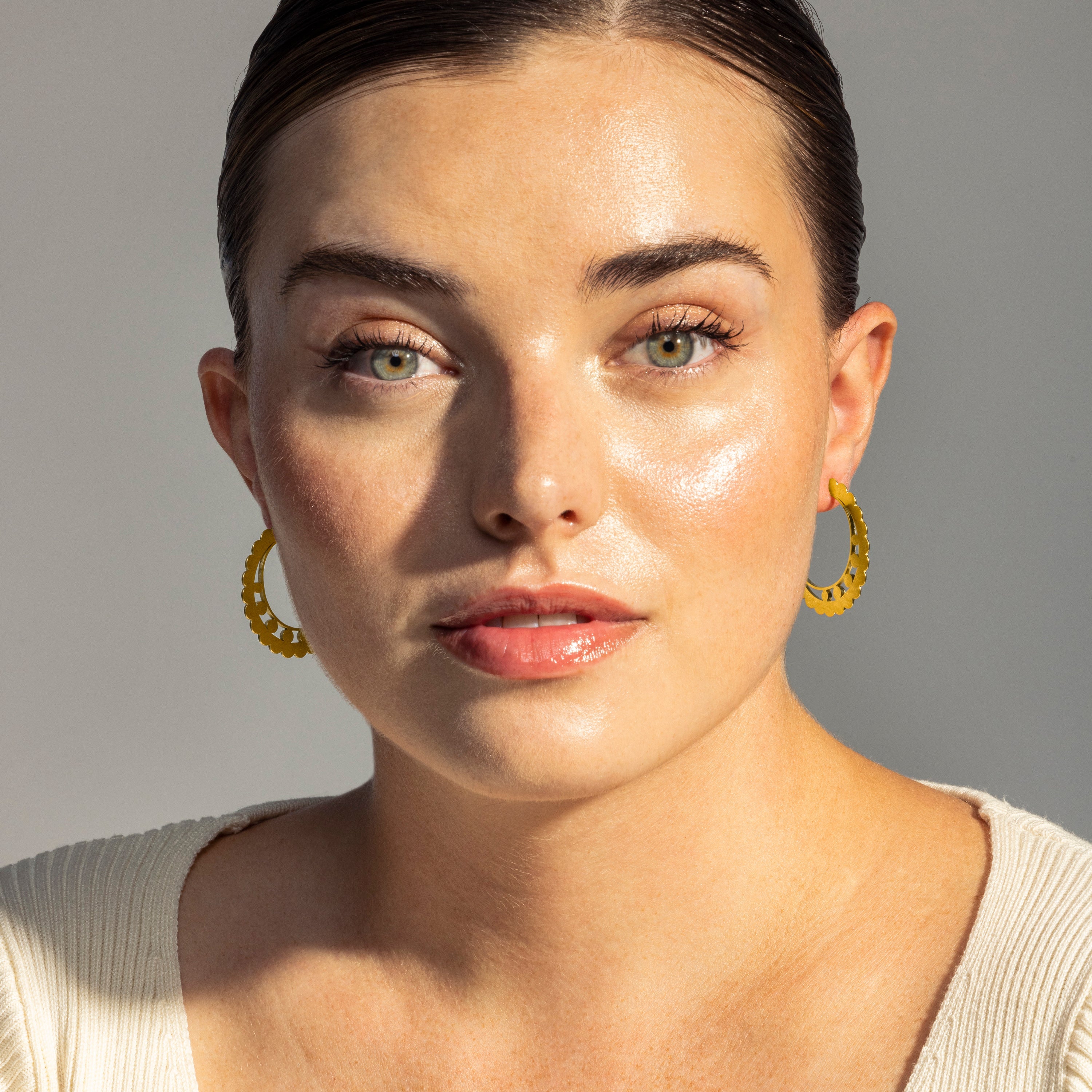 Brilliant Zirconia Earrings finished in 18K yellow gold - Fuduk