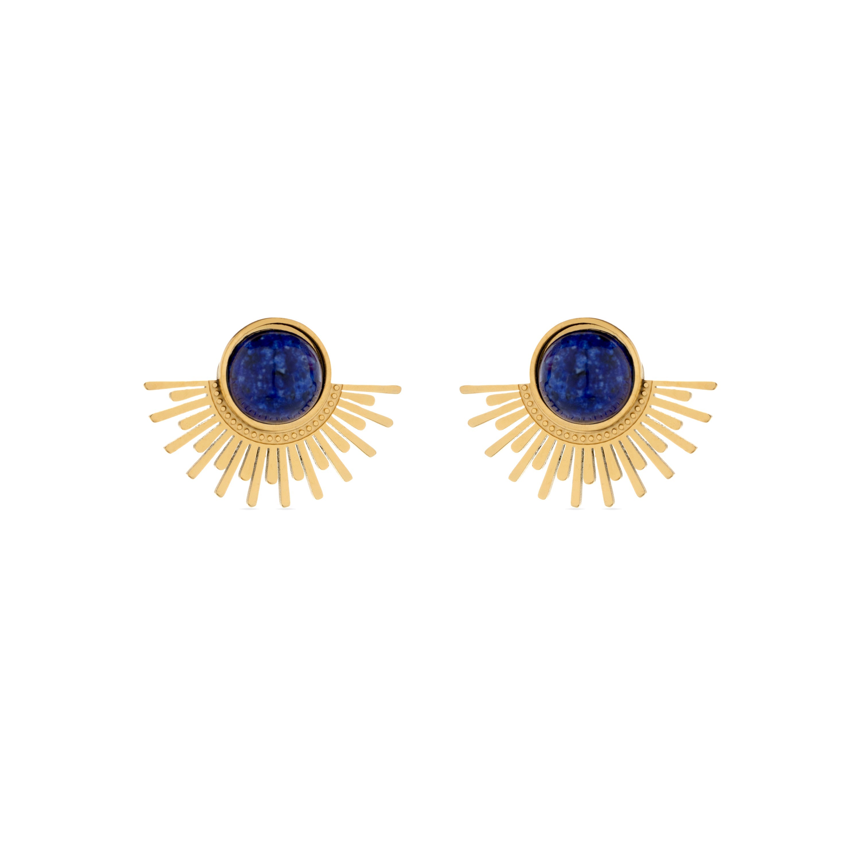 Pendientes de Lapislazuli Natural acabados en oro amarillo 18K- Viwing