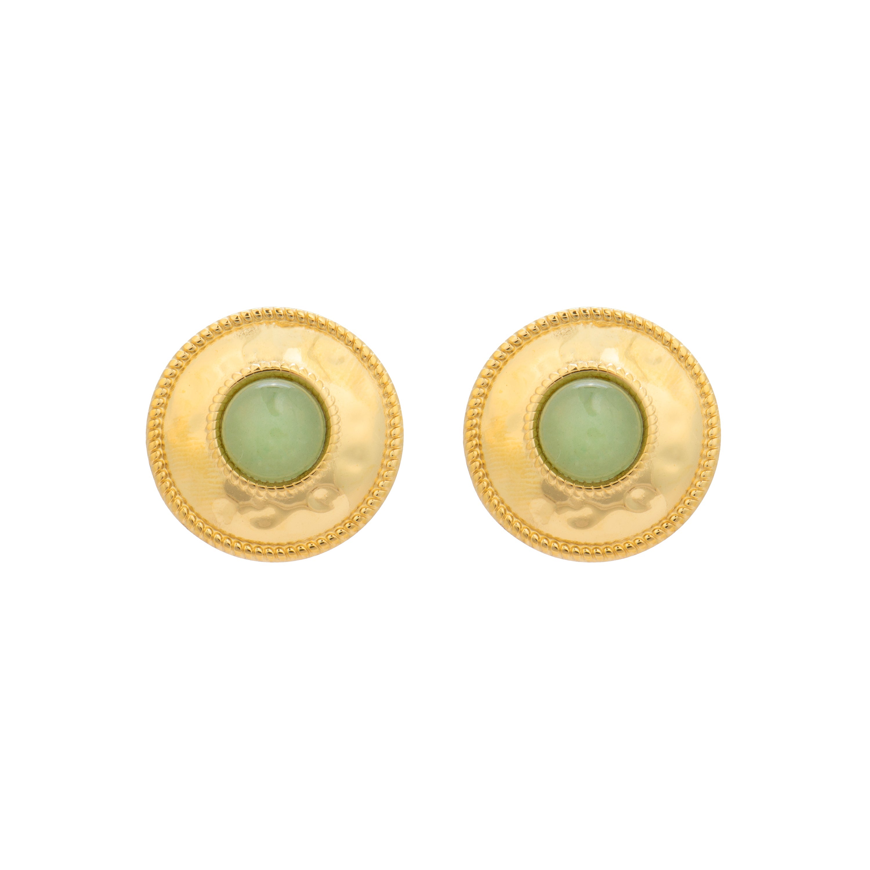 Brincos com acabamento em ouro amarelo 18k e Turquesa - Tezo