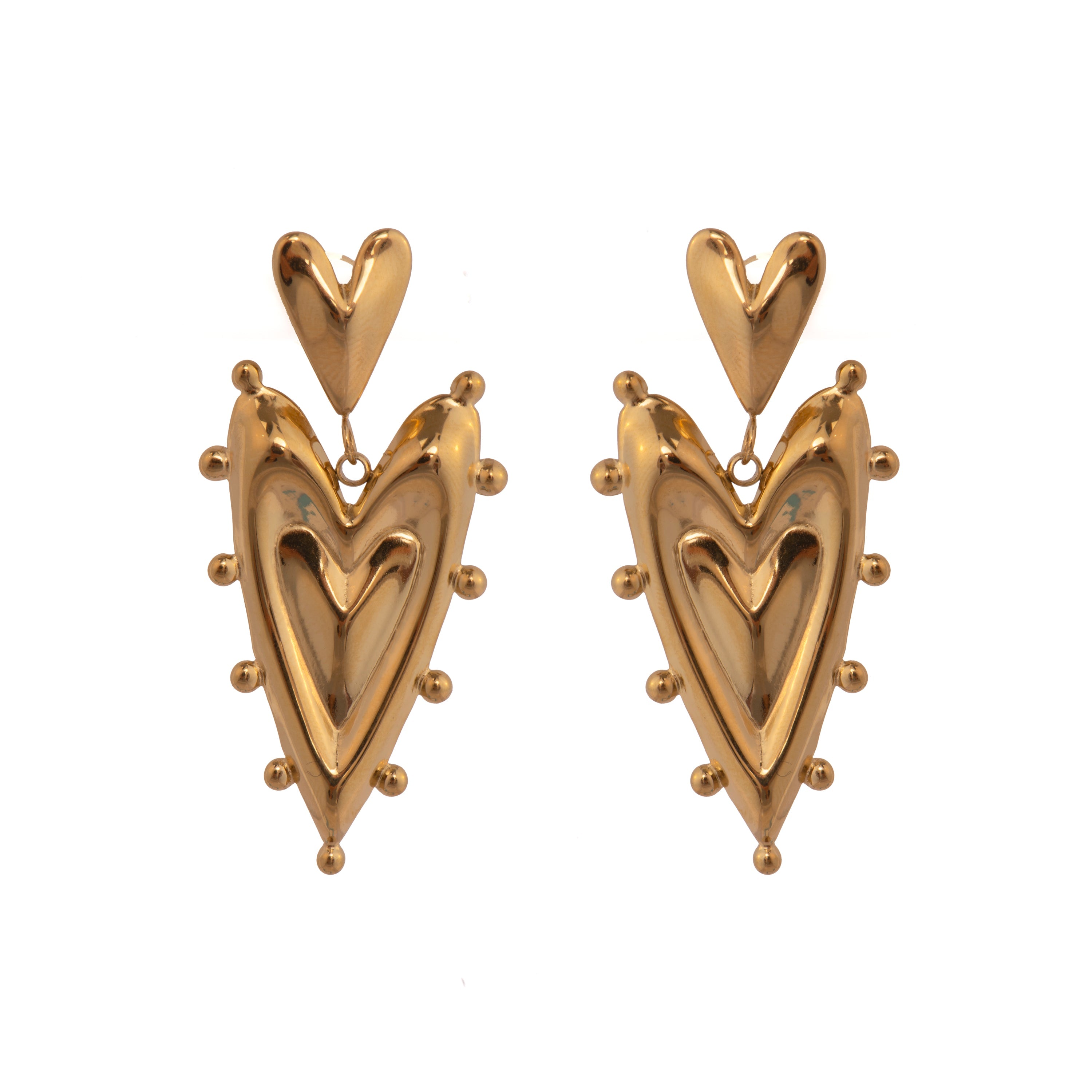 18k yellow gold finish earrings - Zenan
