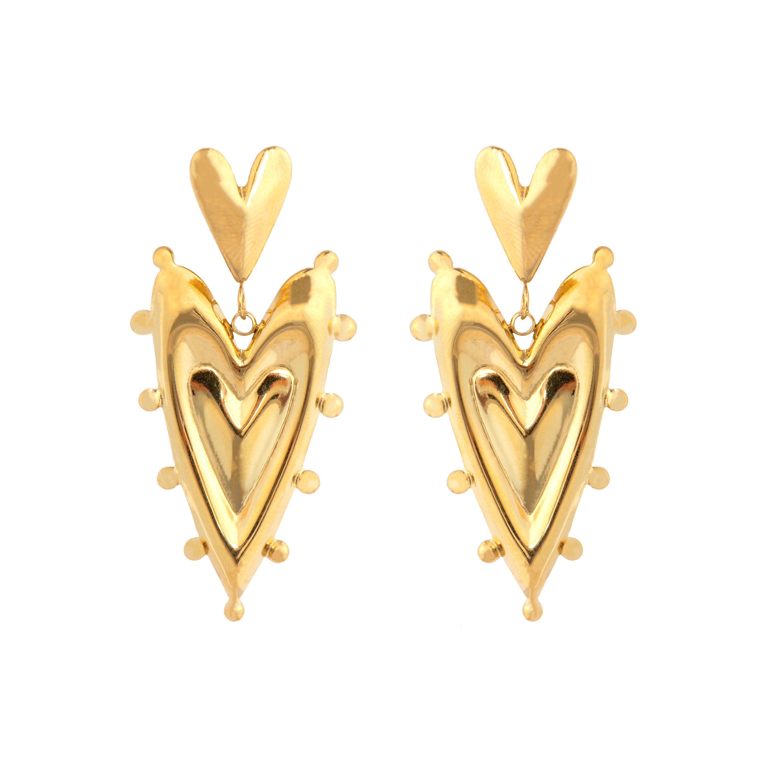 18k yellow gold finish earrings - Zenan