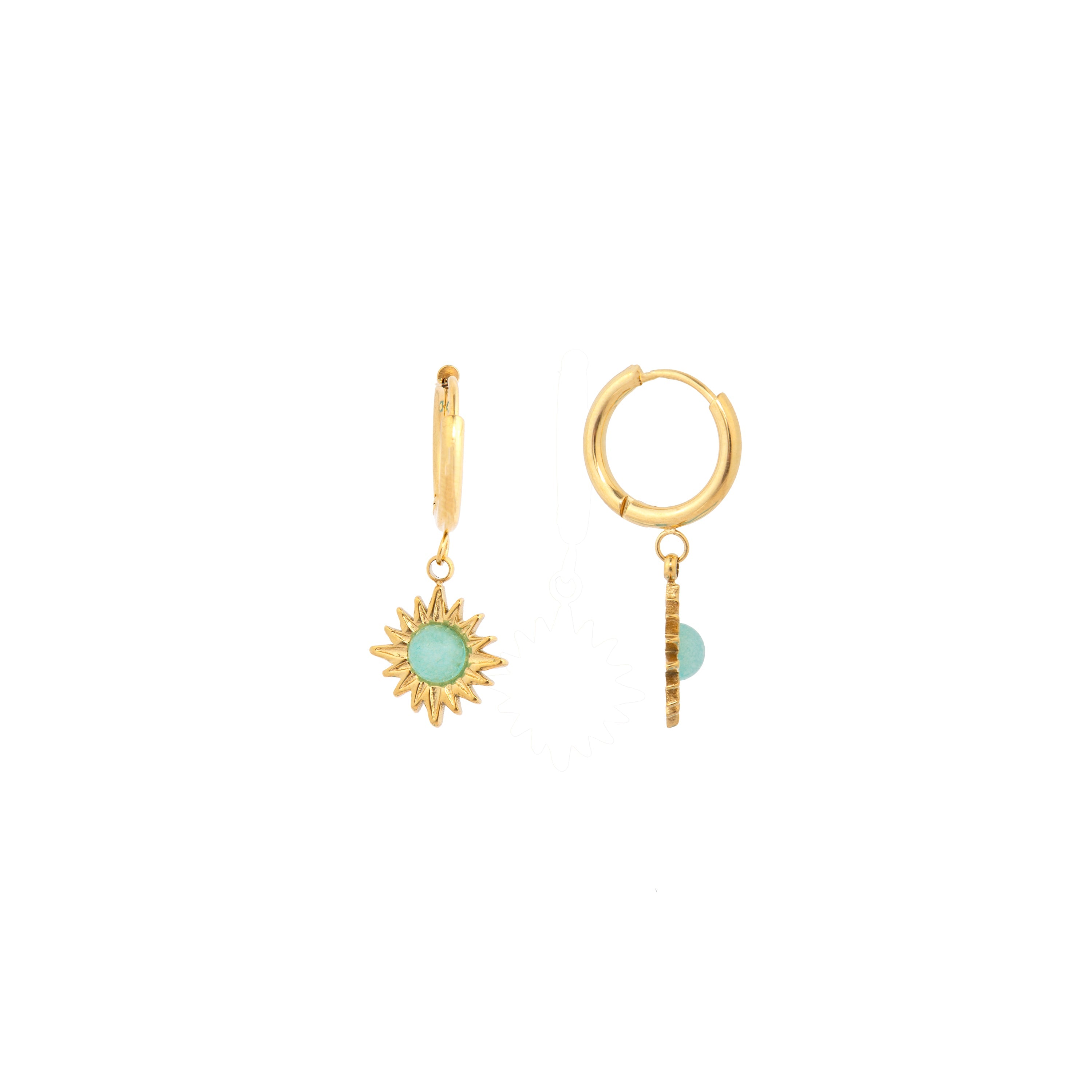 18k yellow gold and turquoise earrings - Daoni