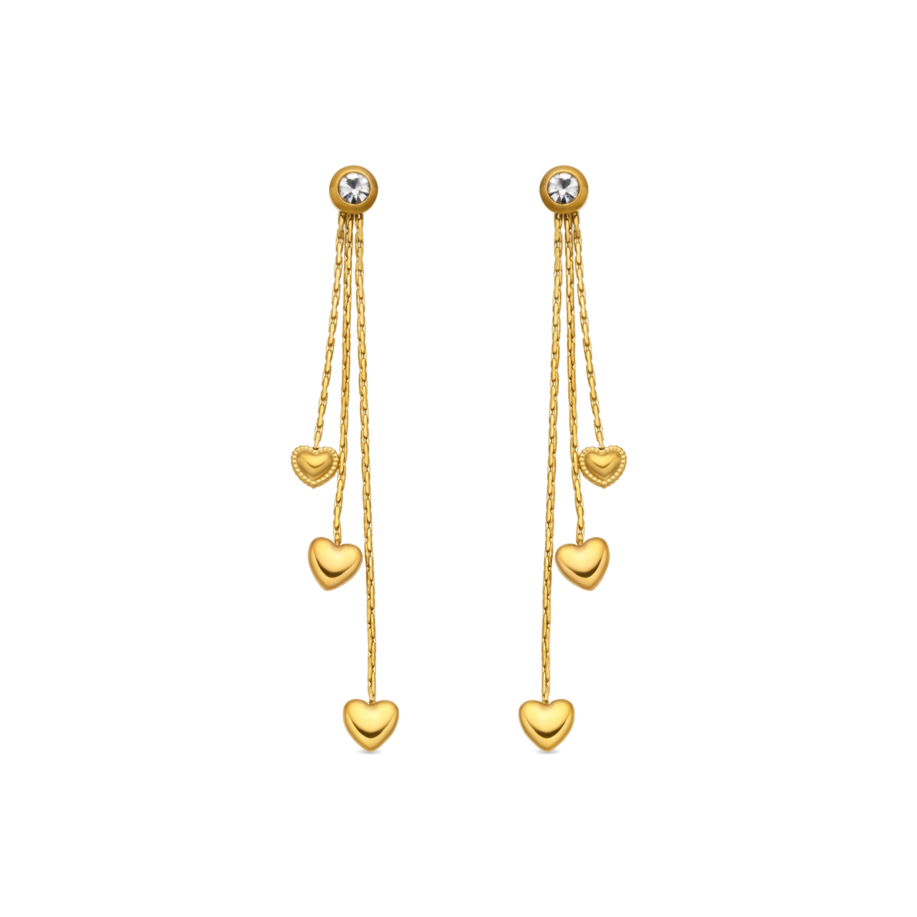 18k Yellow Gold-Plated Dazzling Zirconia Earrings - Dareo