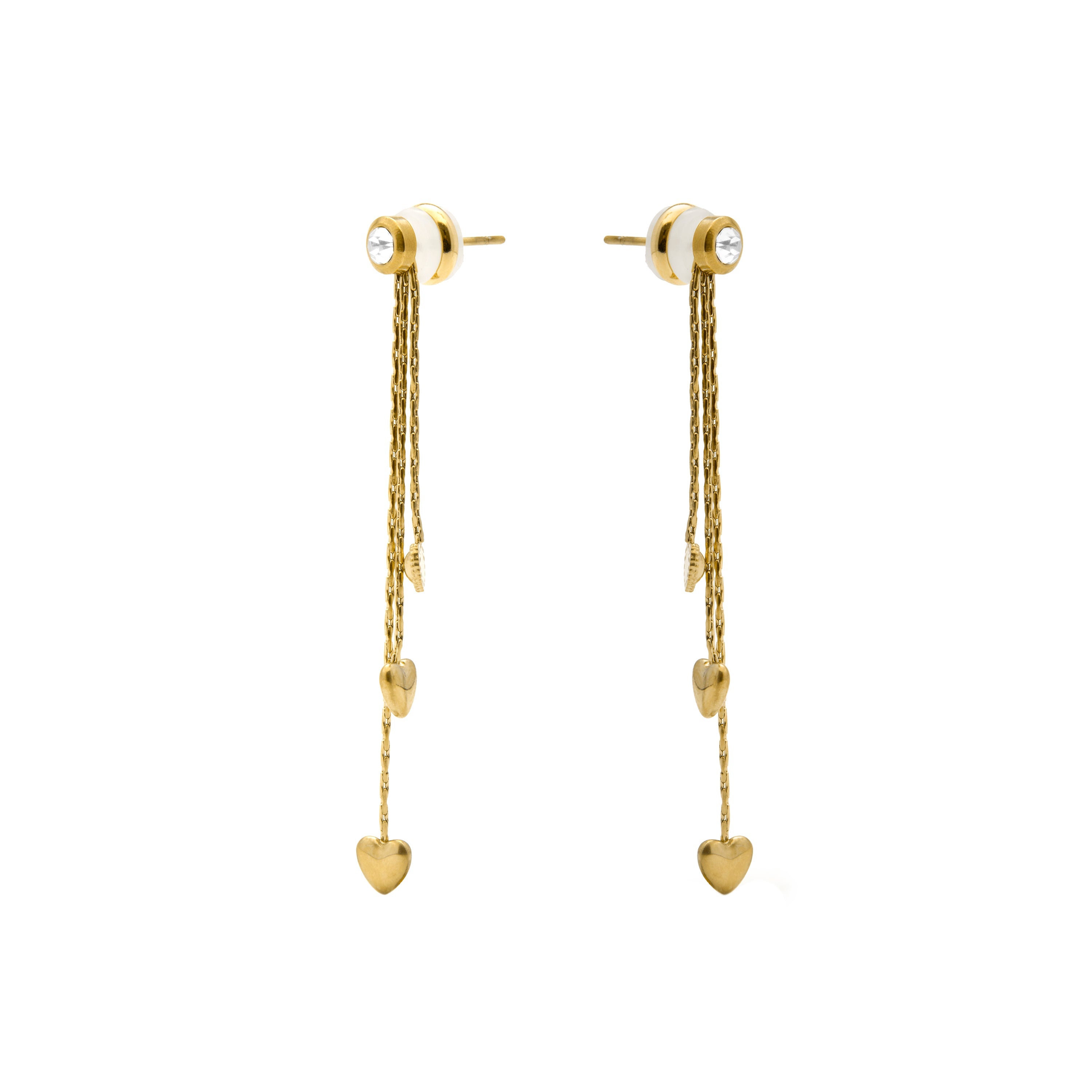 18k Yellow Gold-Plated Dazzling Zirconia Earrings - Dareo
