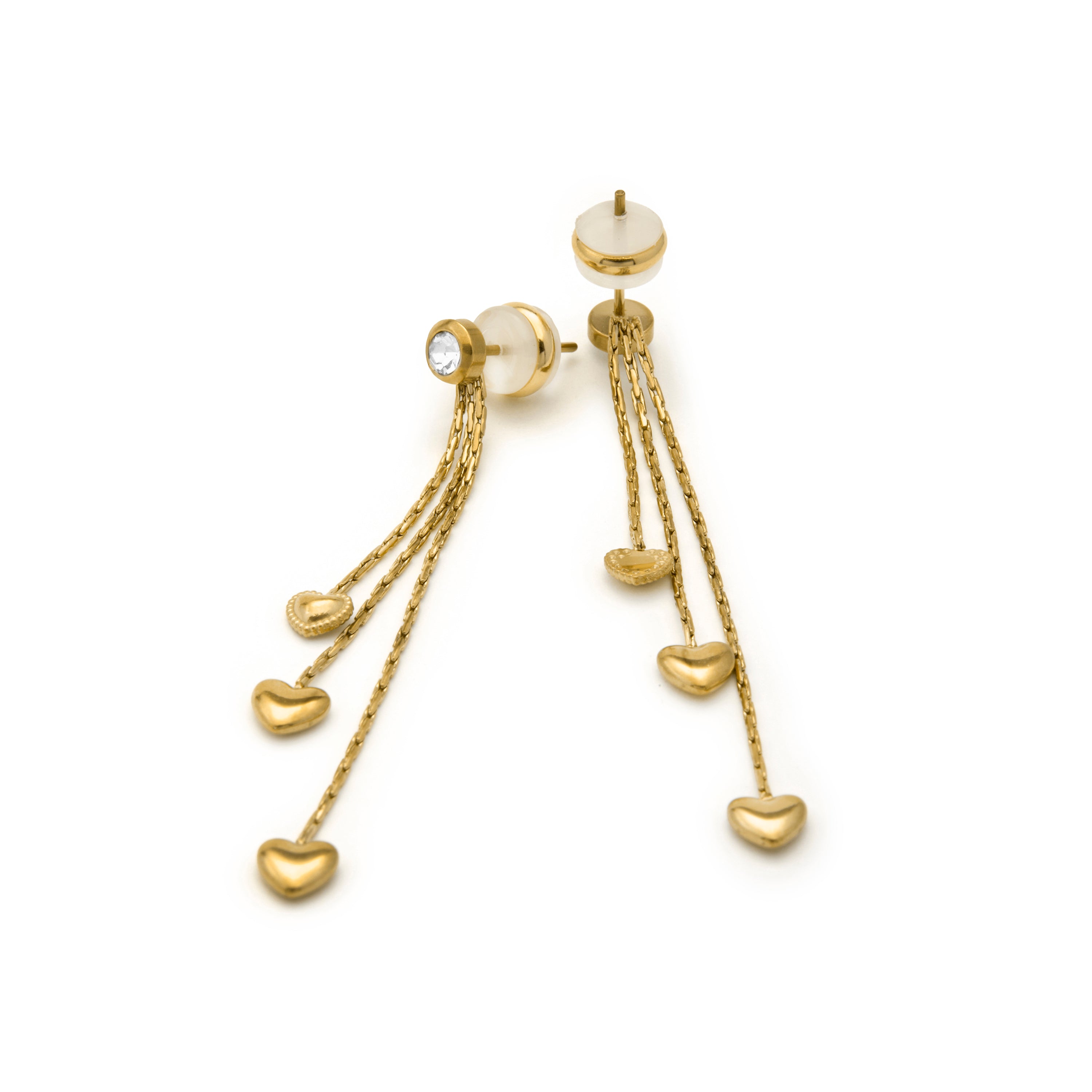 18k Yellow Gold-Plated Dazzling Zirconia Earrings - Dareo
