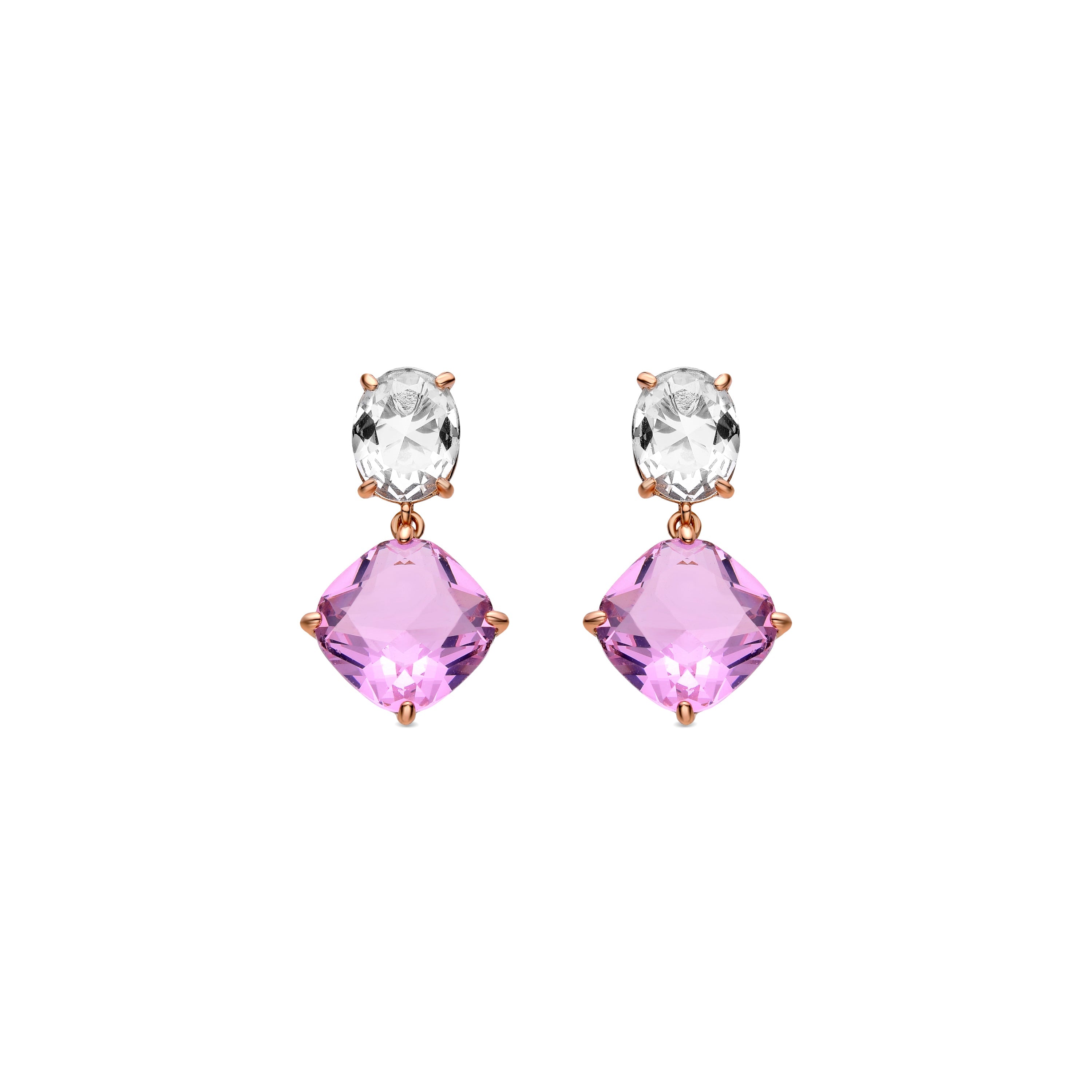Multicolor Zirconia Earrings finished in 18K yellow gold - Munaw