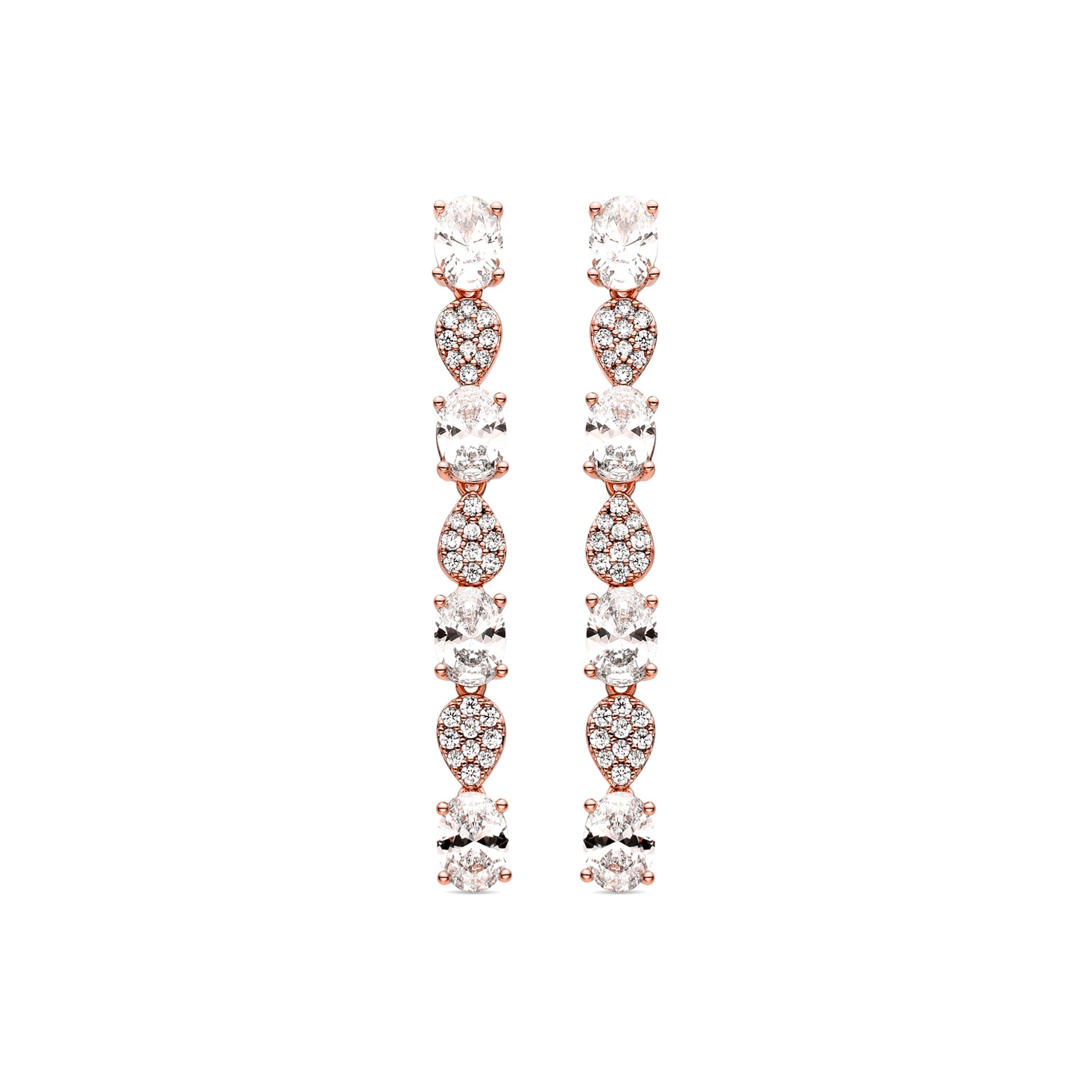 Brilliant Zirconia Earrings finished in 18K yellow gold - Bodal