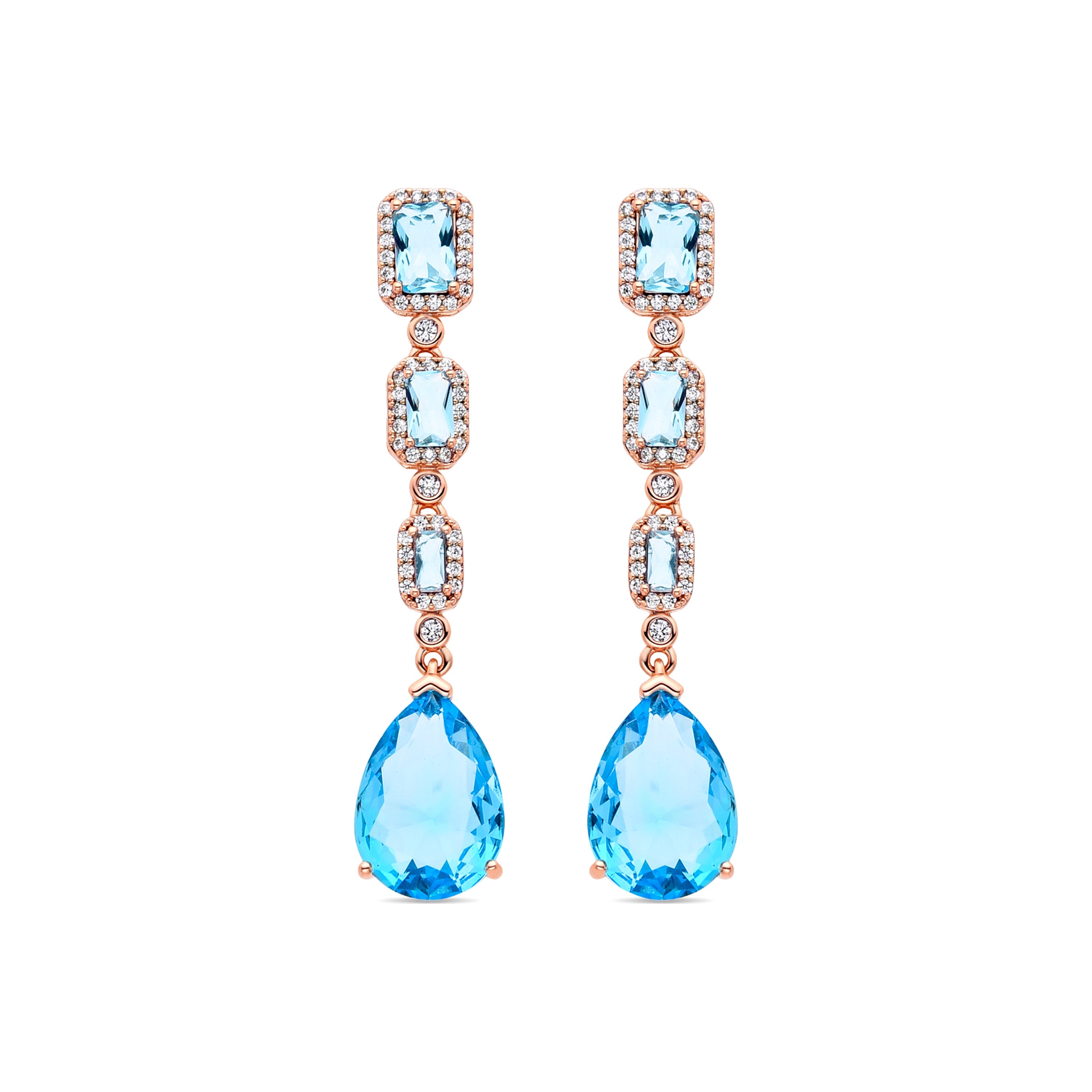 Pendientes con Circonita Multicolor acabados en oro amarillo de 18K - Nafou