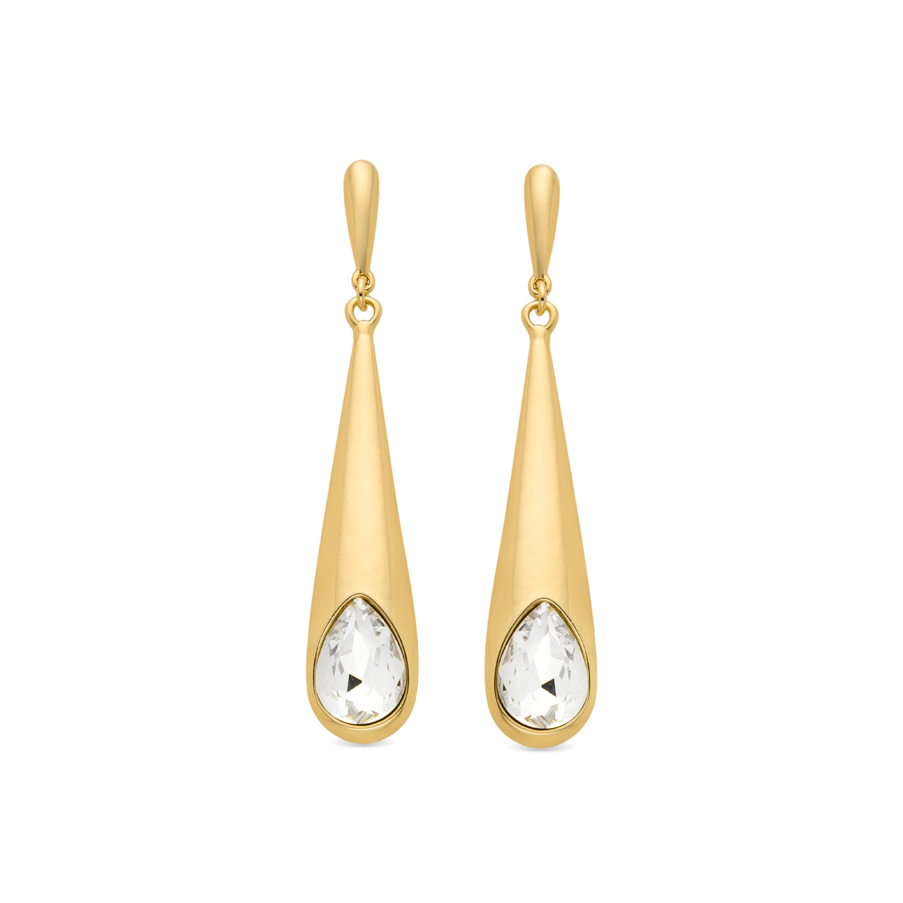 18K yellow gold finished earrings - Drieo
