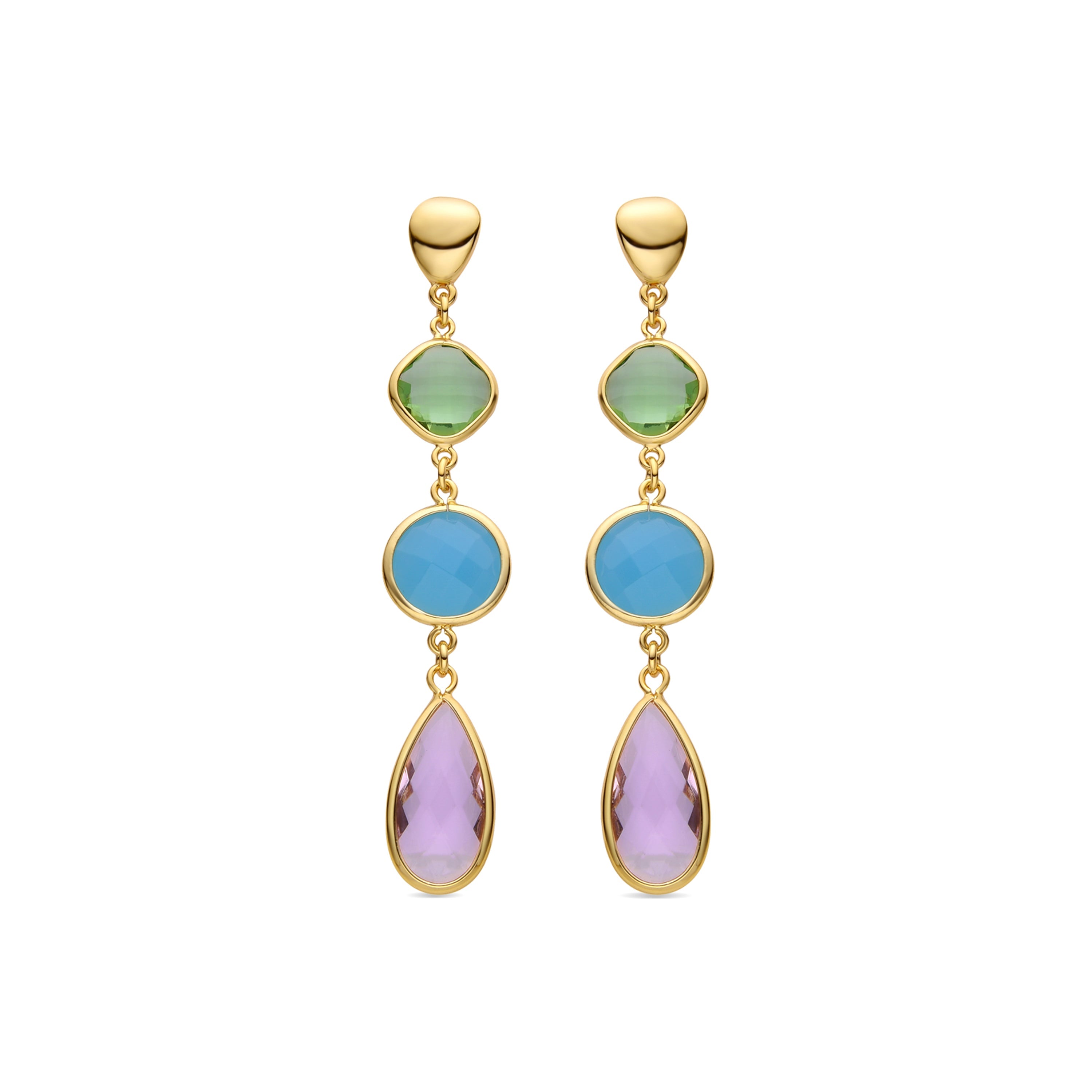 18K yellow gold finished earrings - Donnty