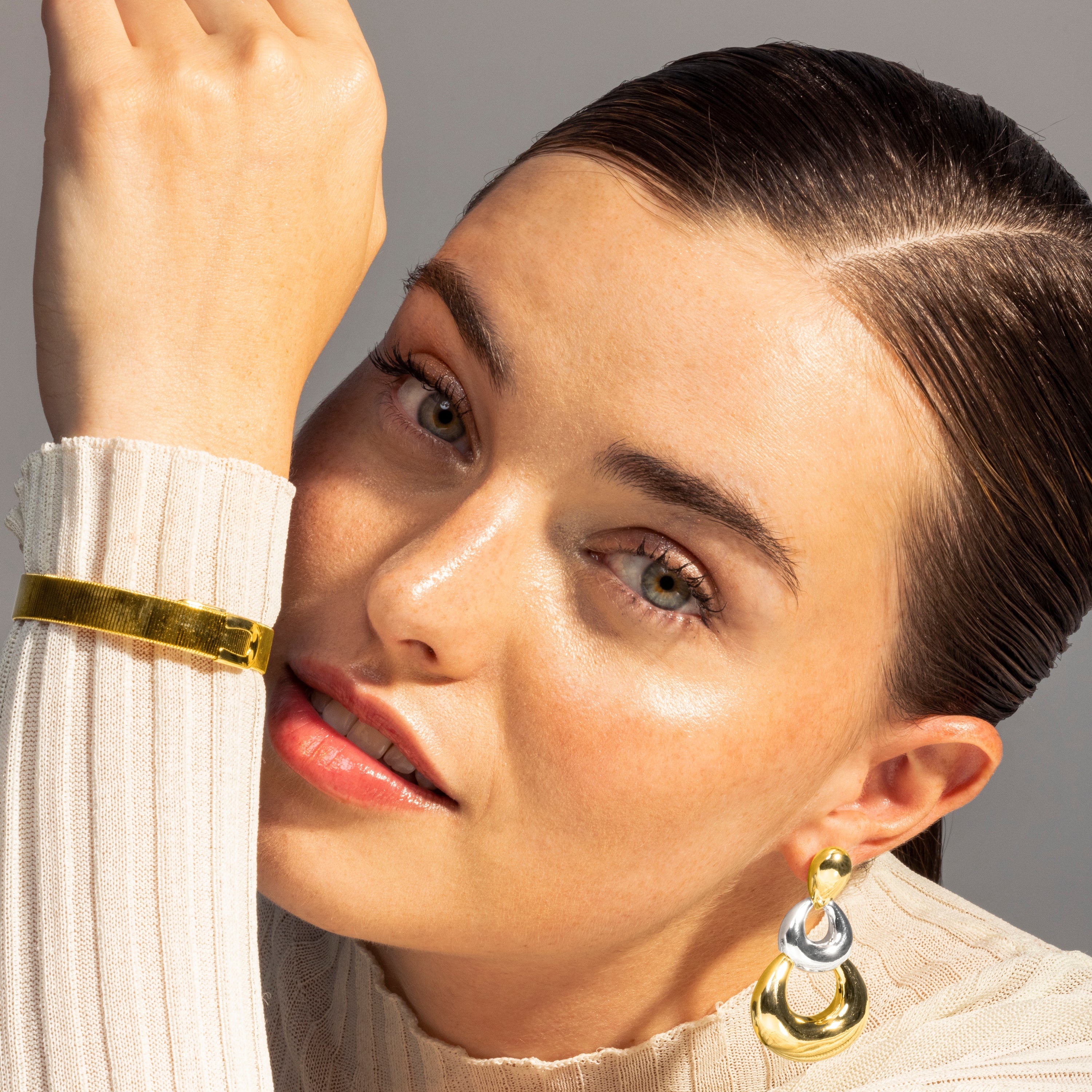 Earrings finished in 18K yellow gold - Aured