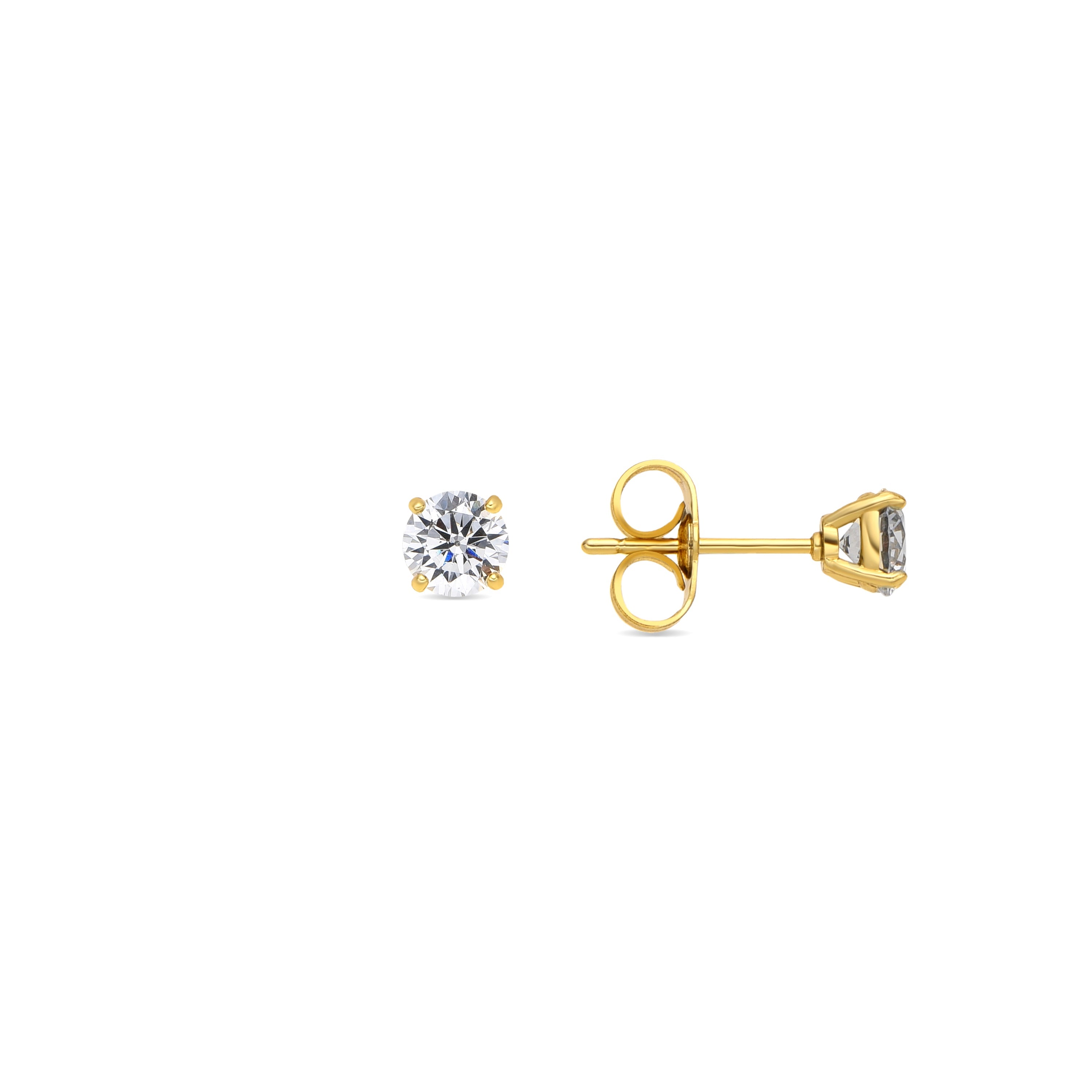 Brilliant Zircon Earrings, 18k Yellow Gold Finish - Verak