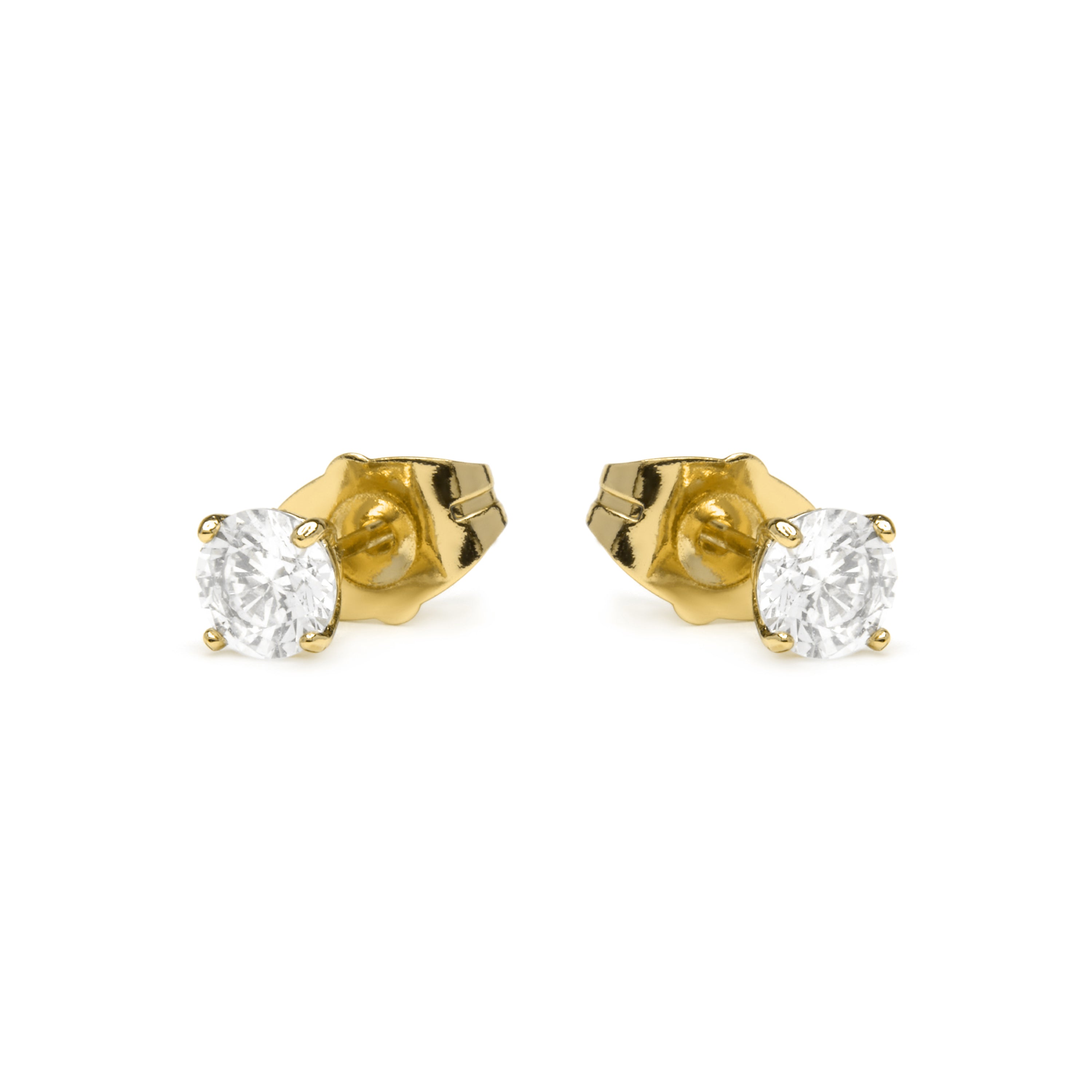 Brilliant Zircon Earrings, 18k Yellow Gold Finish - Verak