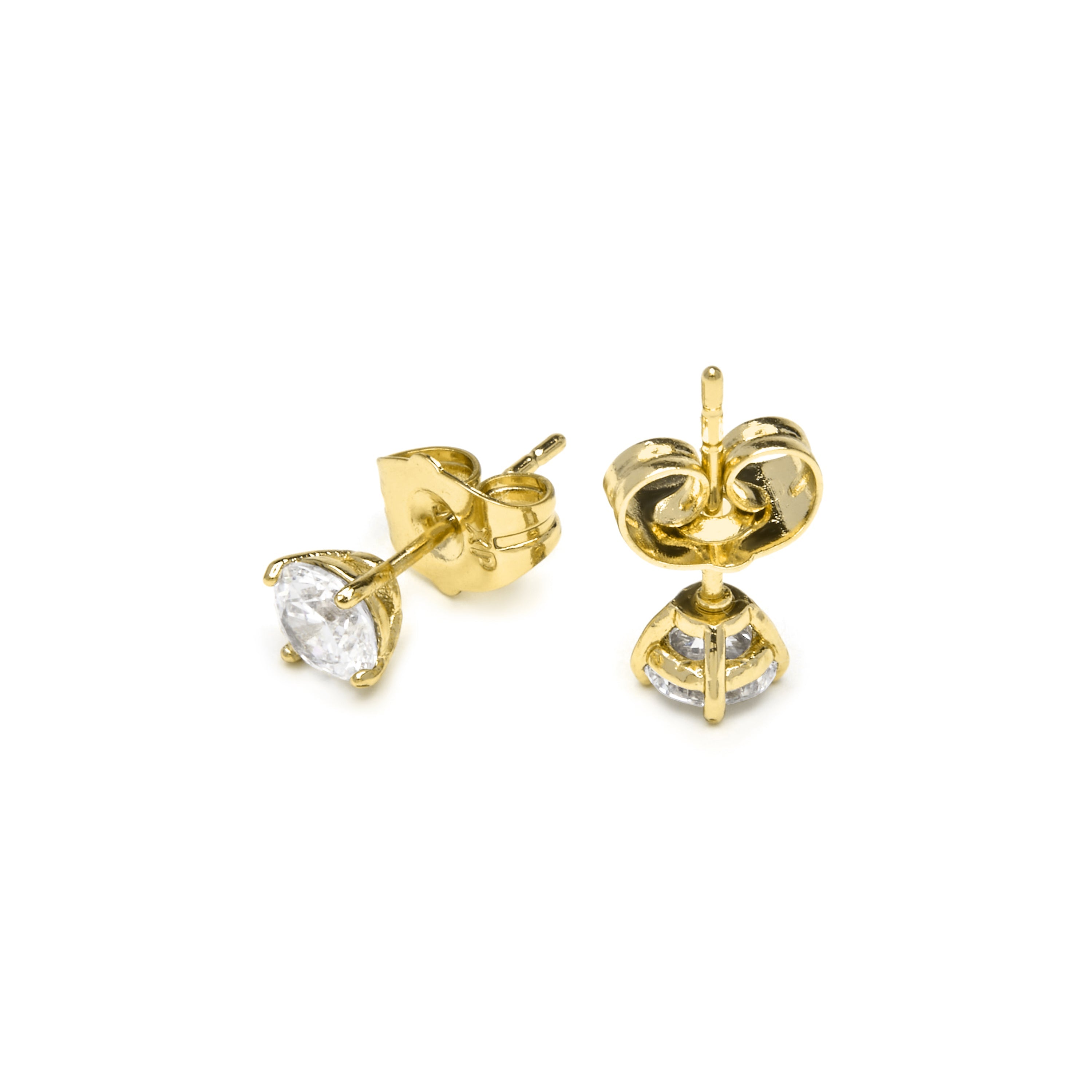 Brilliant Zircon Earrings, 18k Yellow Gold Finish - Verak