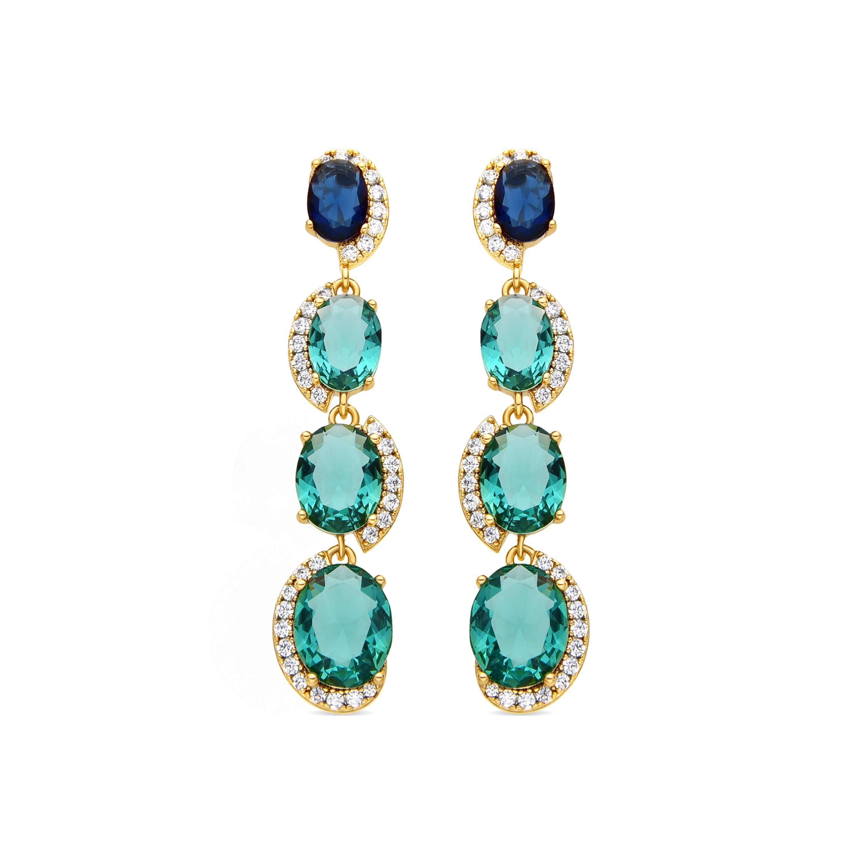 Light Green Hydrothermal Quartz Earrings with 18k gold plating - Grane
