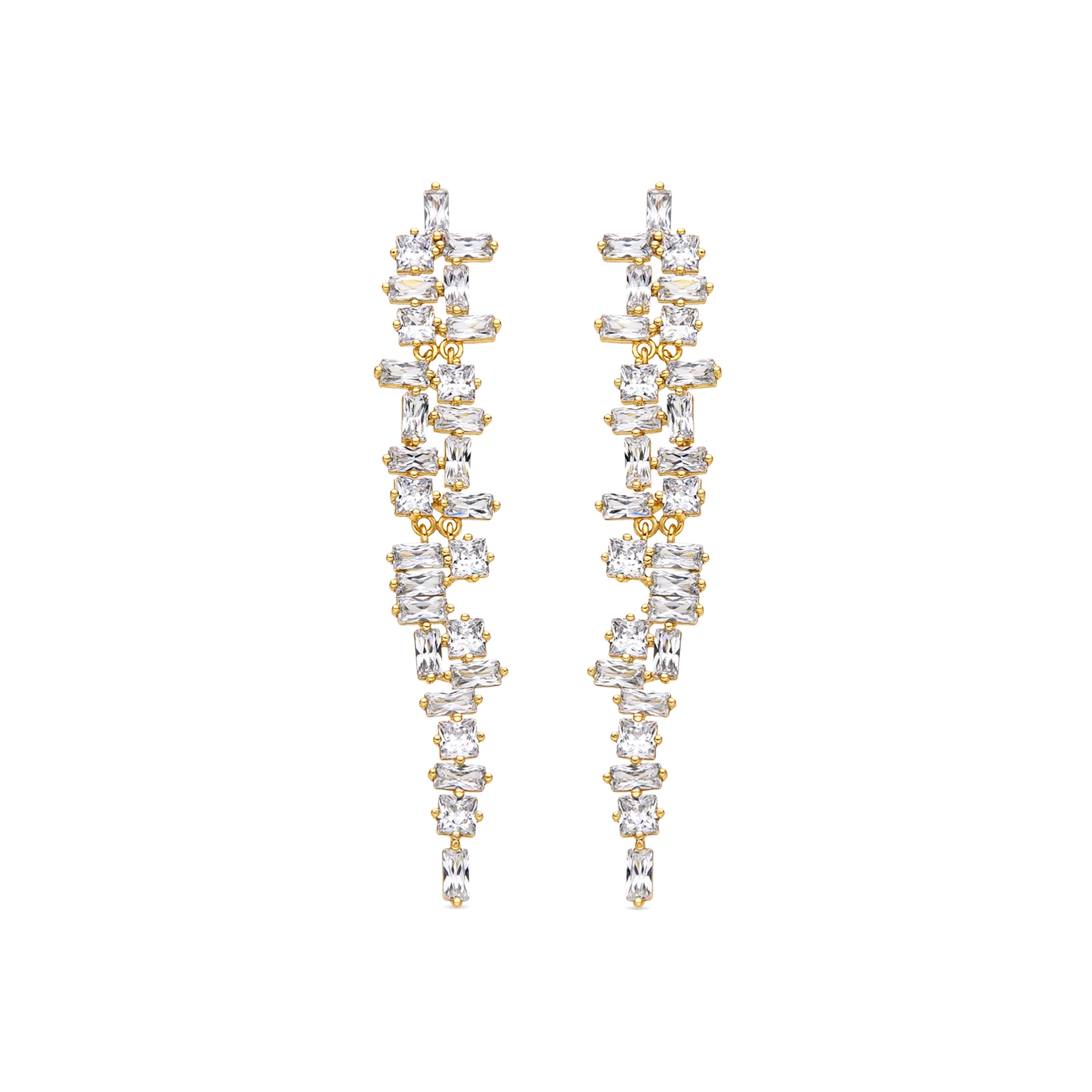 Pendientes con Circonita Brillante acabado oro 18k - Linadi