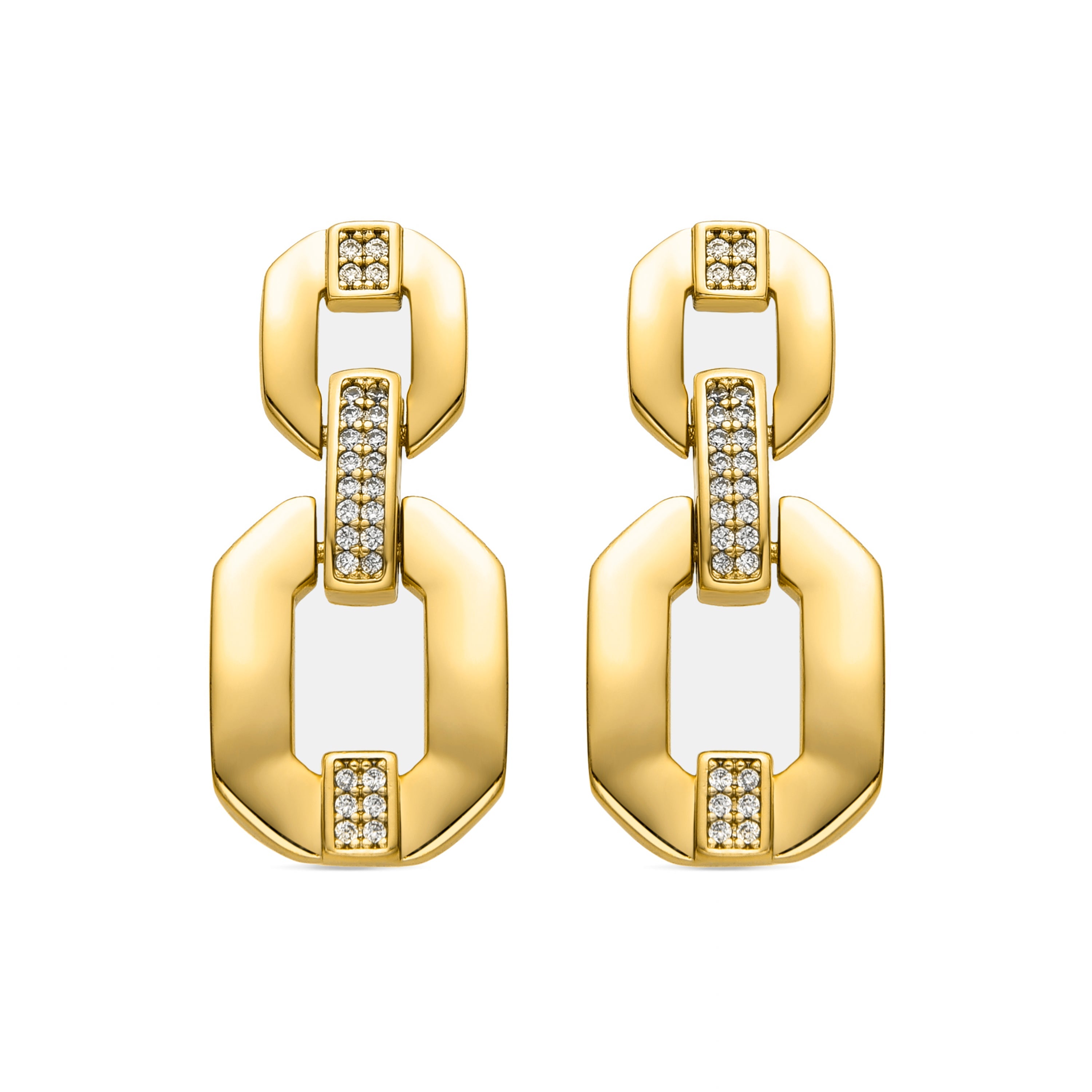 Pendientes con Circonita Brillante acabado oro 18k - Wigne