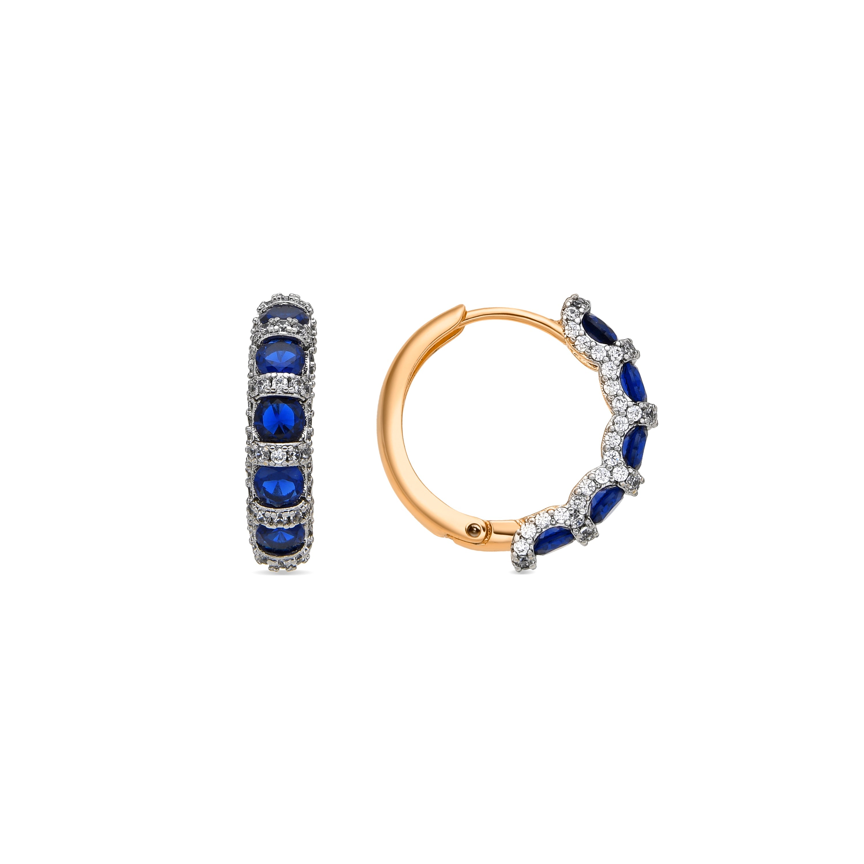 Earrings with sapphire zirconite and 18k yellow gold finish - Yrat