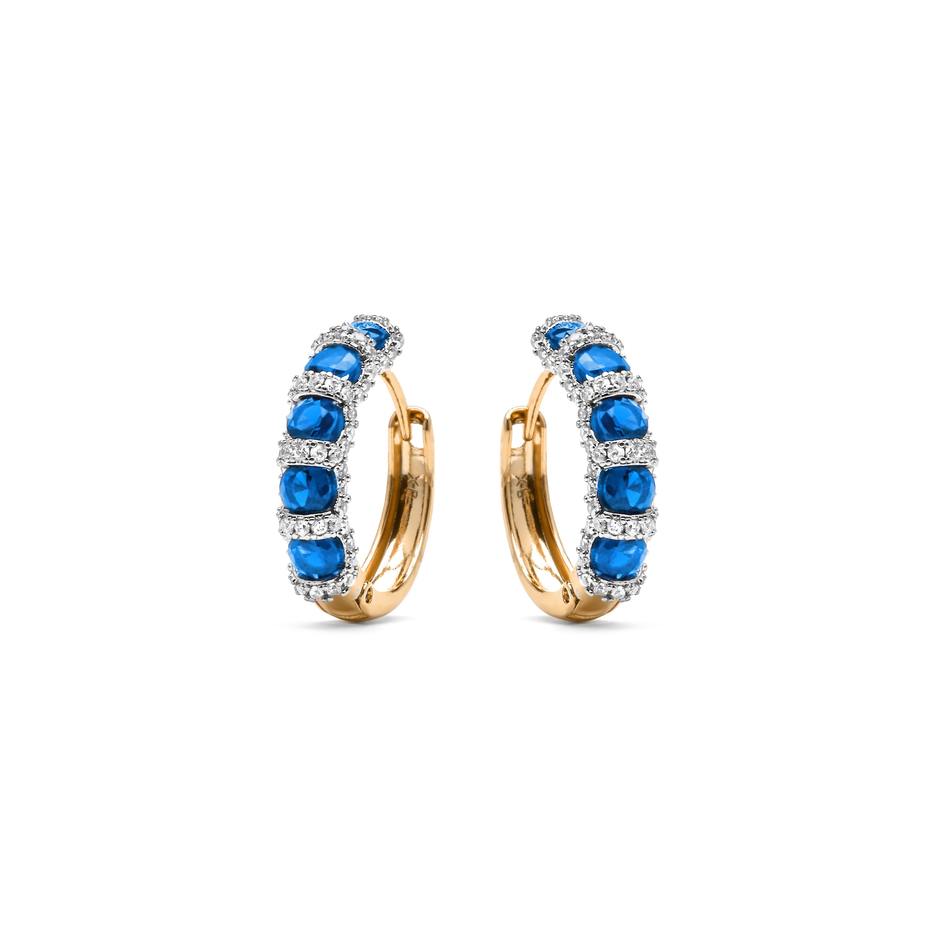 Earrings with sapphire zirconite and 18k yellow gold finish - Yrat