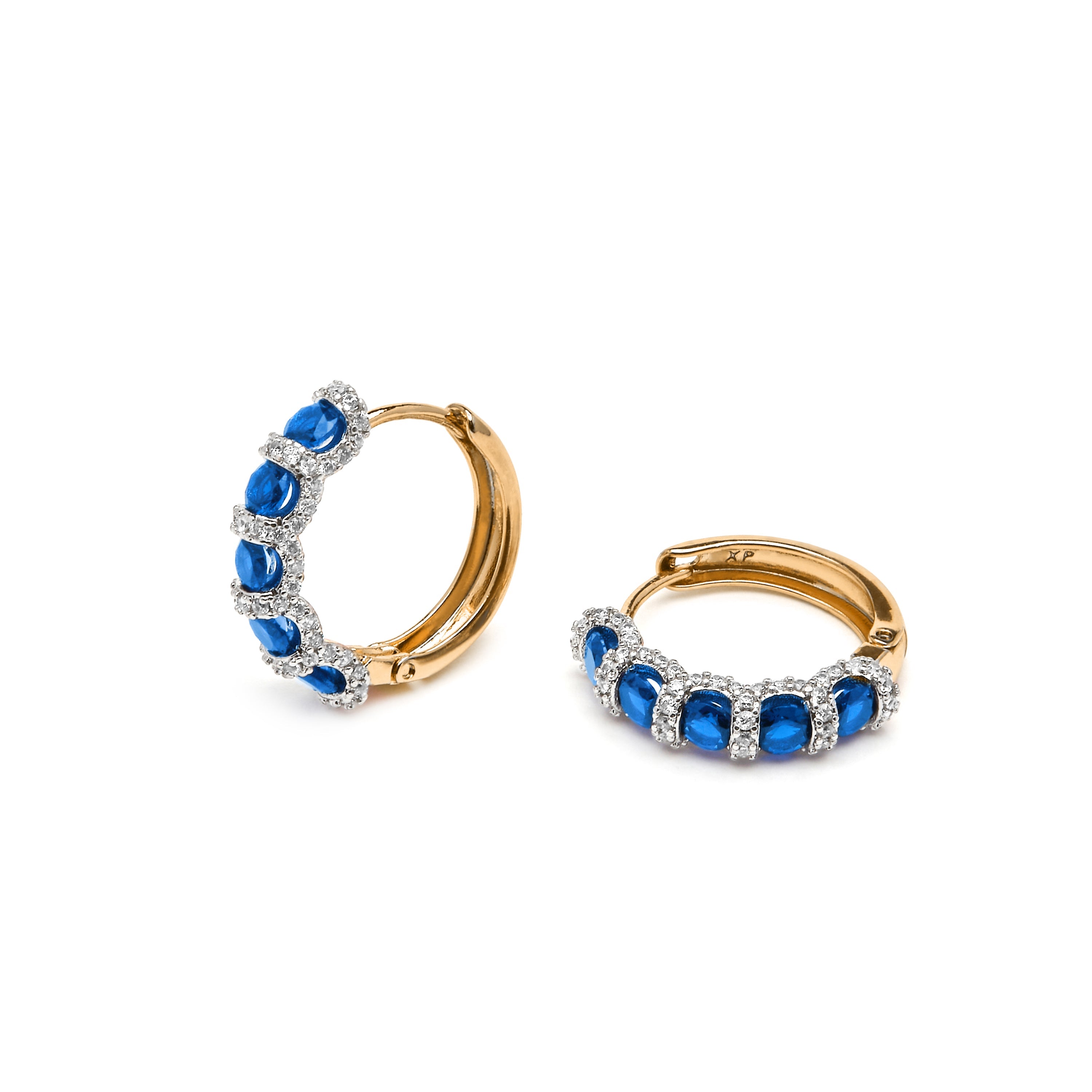 Pendientes con Circonita zafiro acabado oro amarillo 18k - Yrat