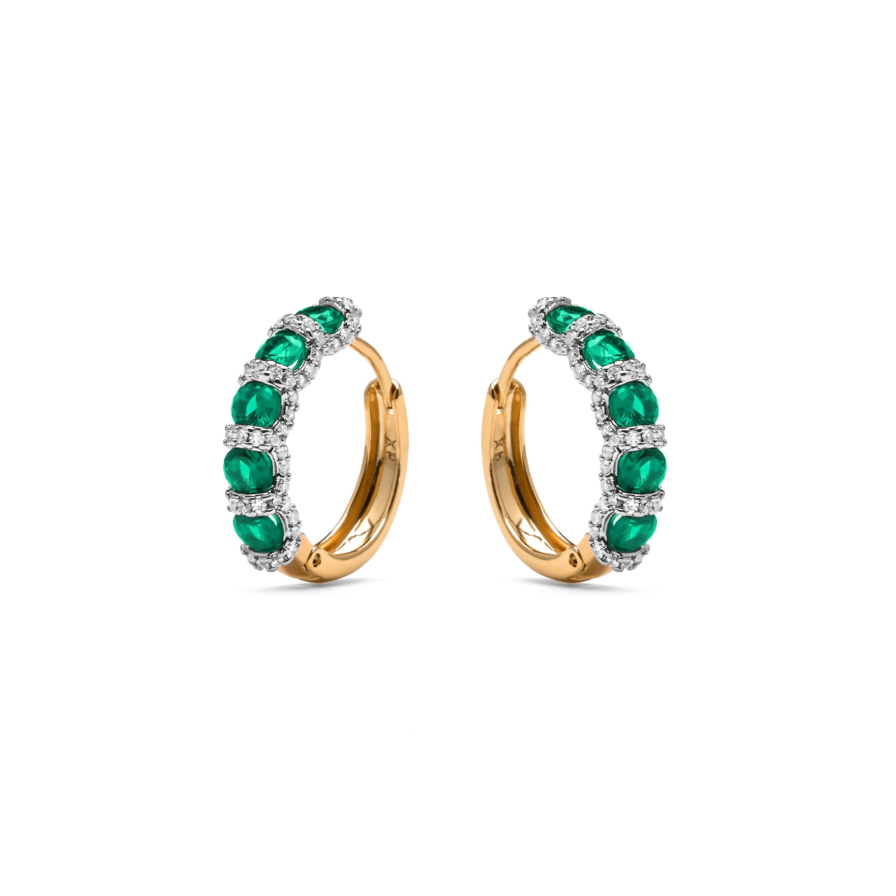 Earrings with emerald zirconite in 18k yellow gold finish - Yrat