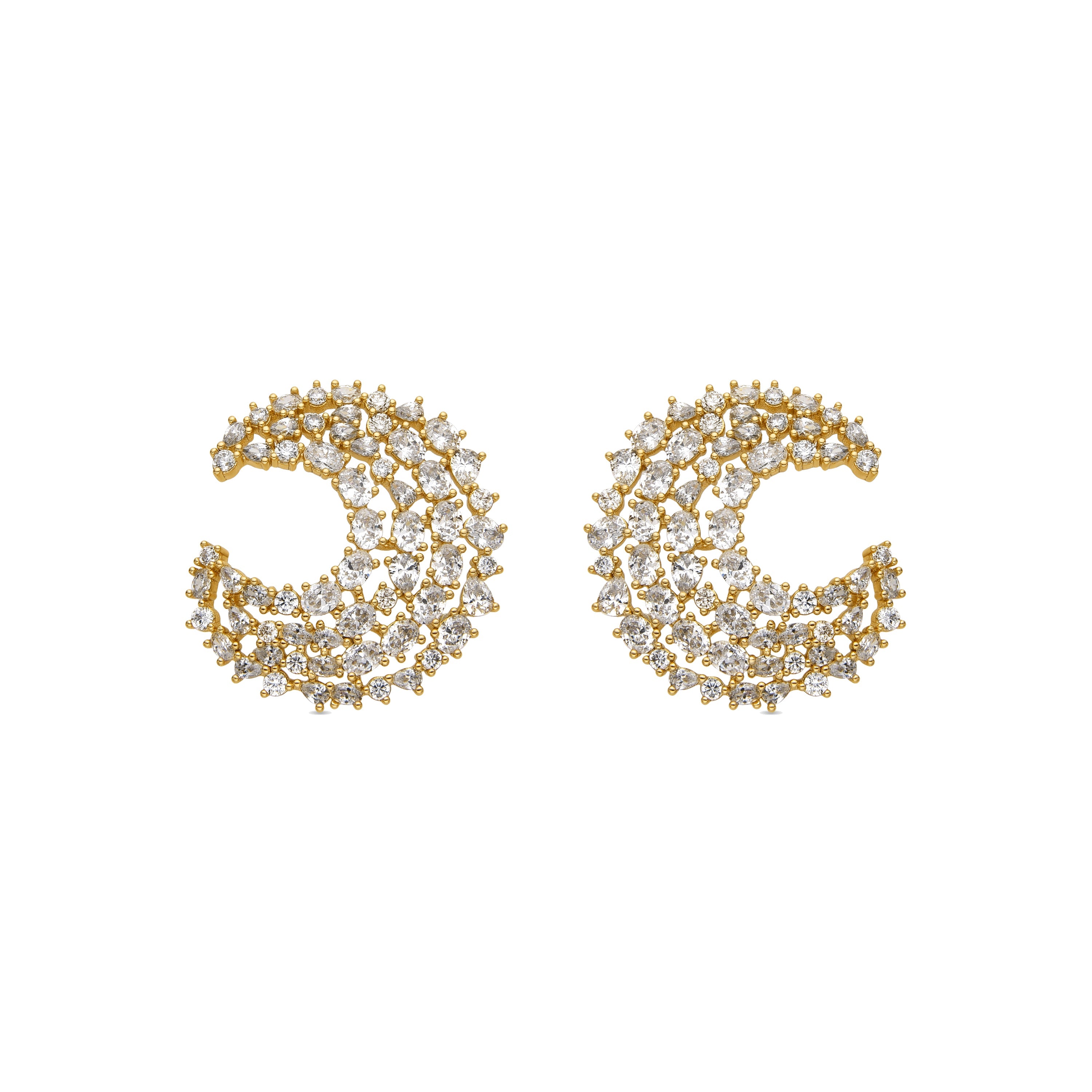 Pendientes con Circonita Brillante acabado oro 18k - Riaer