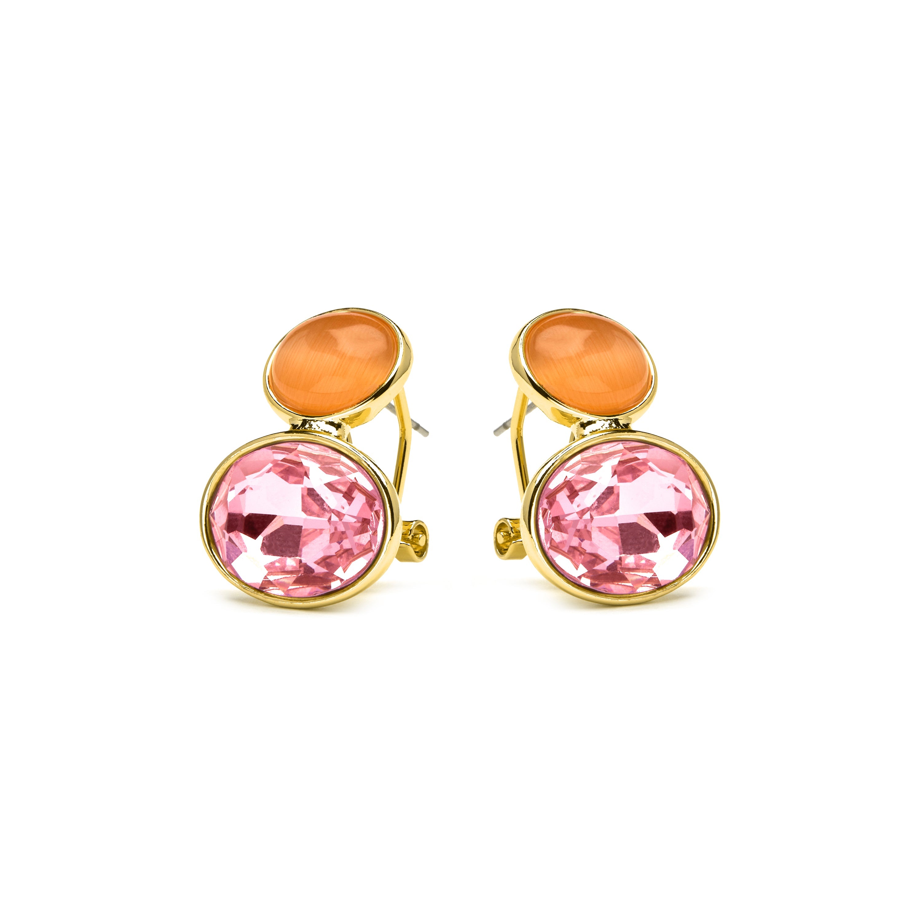 18k yellow gold and purple crystal earrings - Sigro