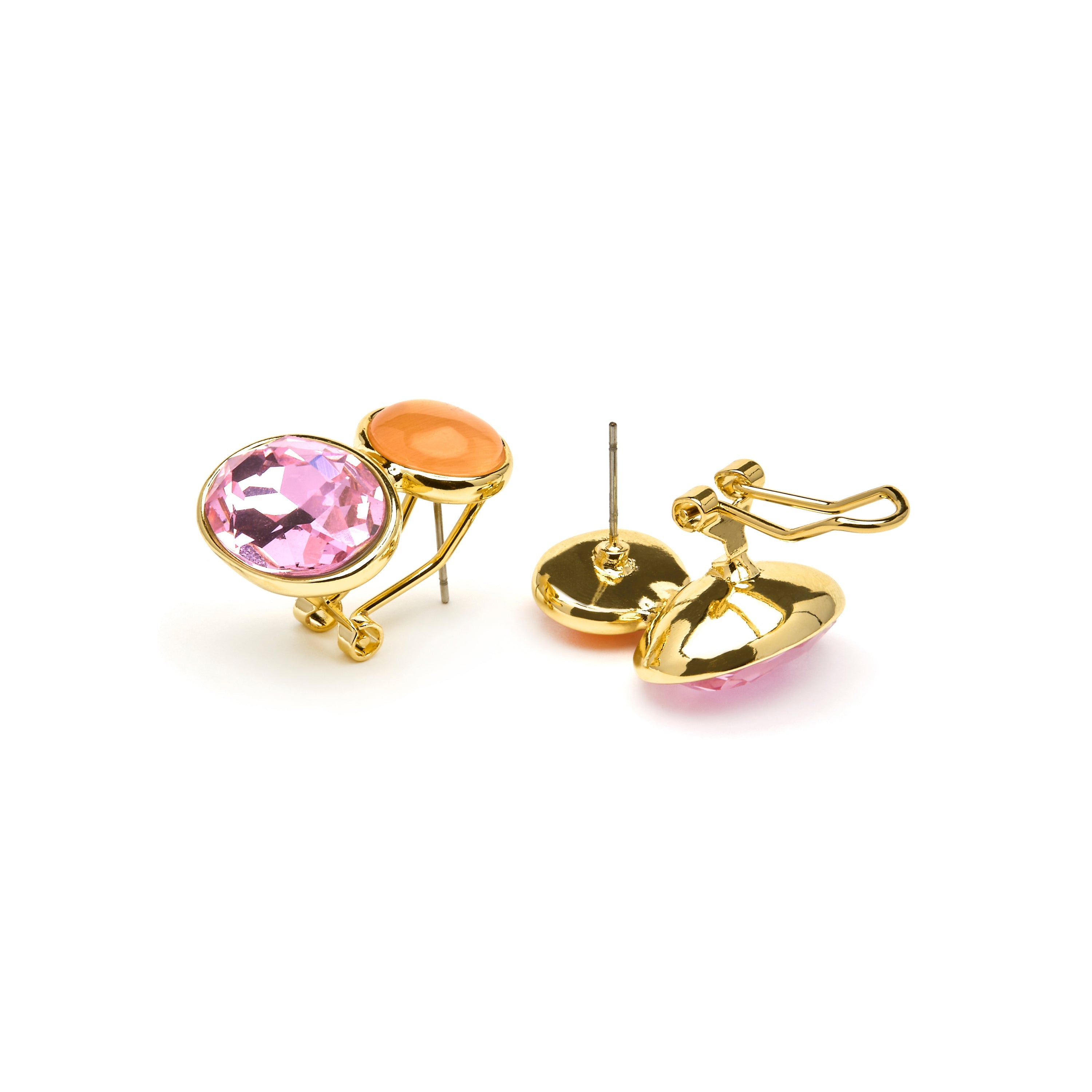 18k yellow gold and purple crystal earrings - Sigro