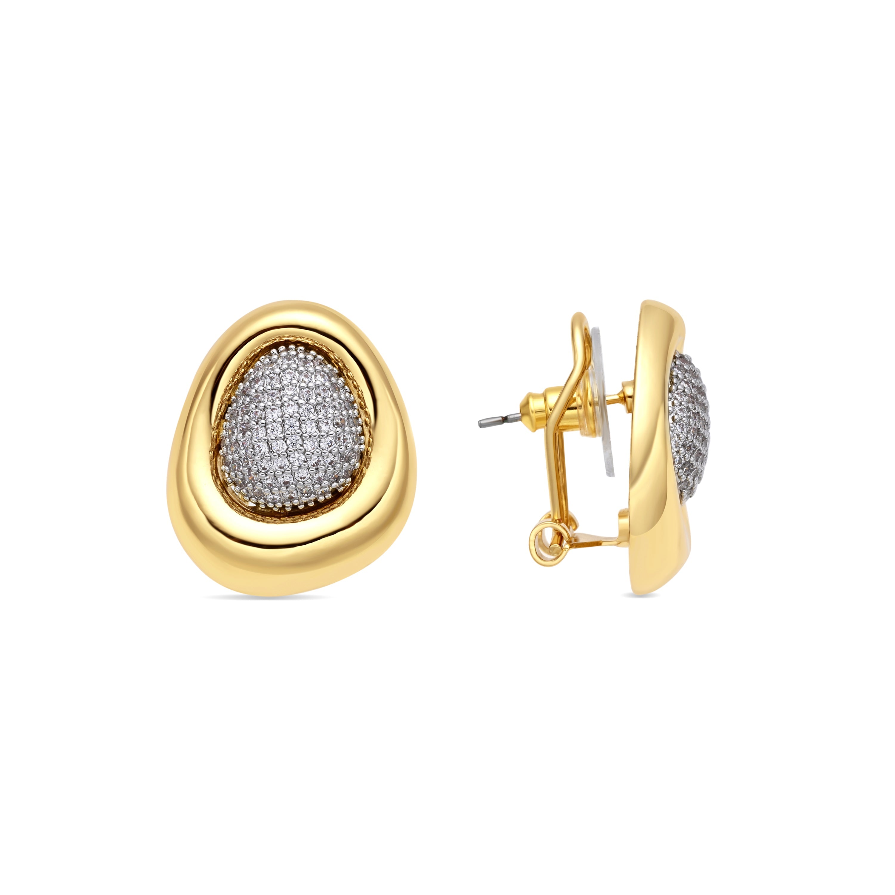 18k yellow gold-plated Brilliant Zirconia Earrings - Thaura