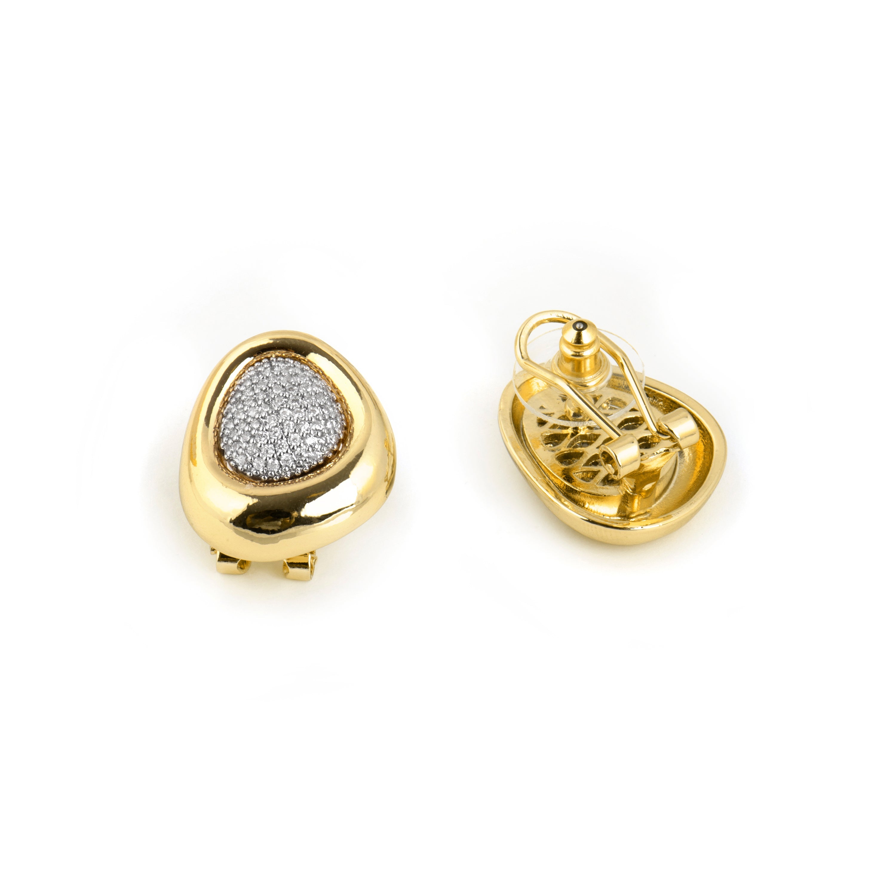 18k yellow gold-plated Brilliant Zirconia Earrings - Thaura