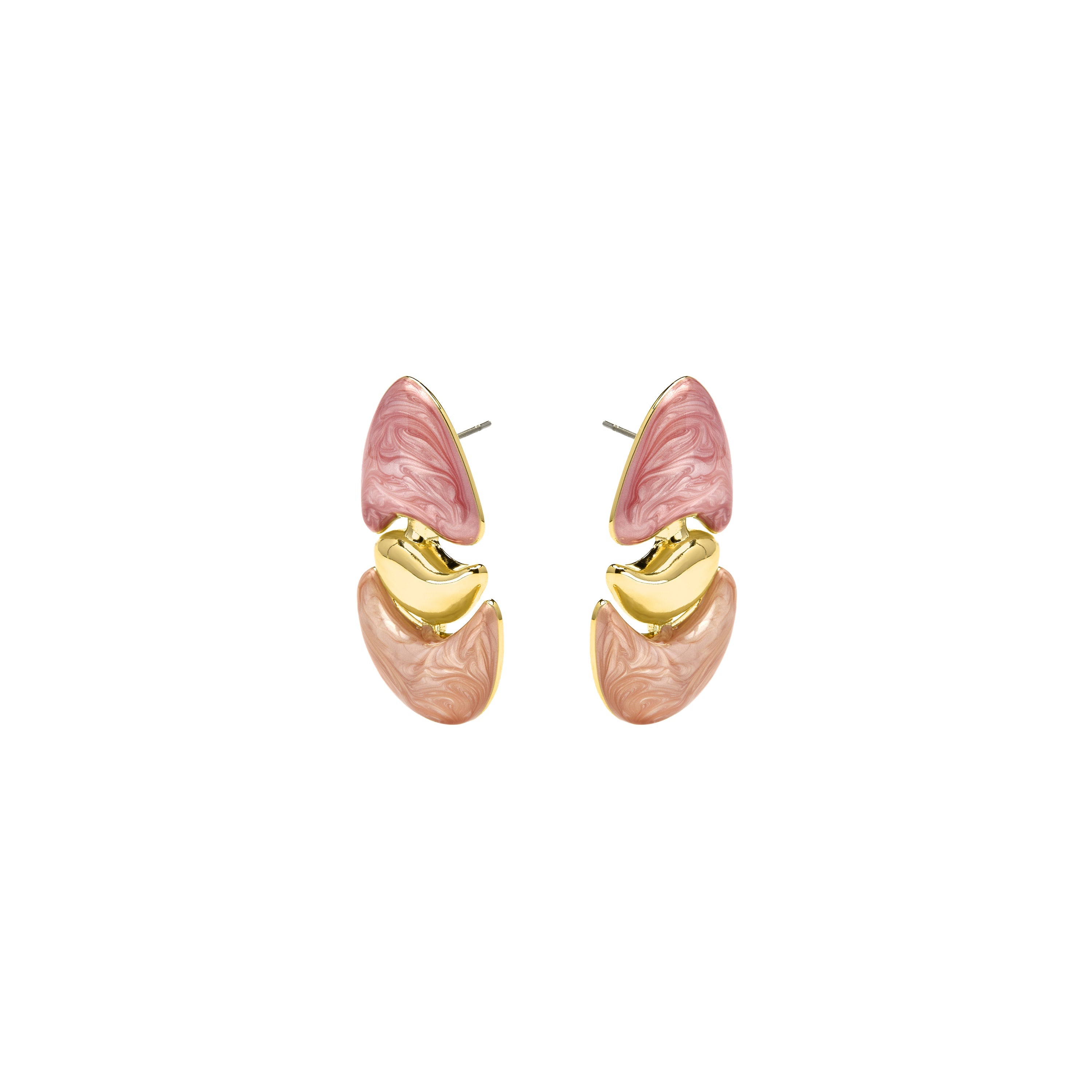 Ismaly earrings in fuchsia lacquer with an 18k yellow gold finish