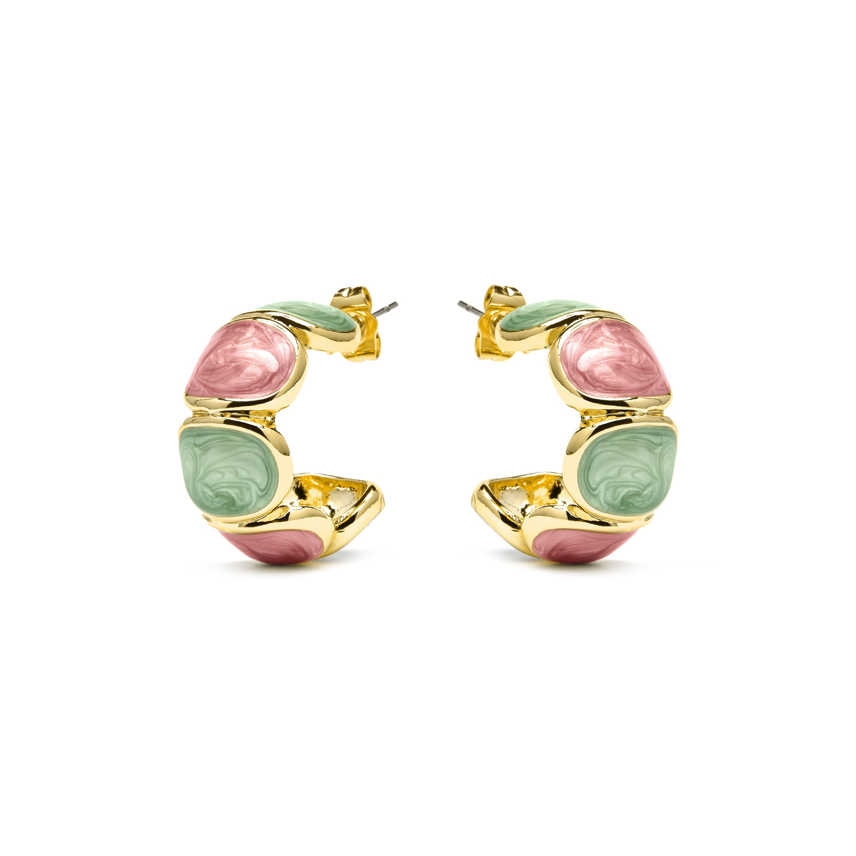 Tydra Multicolor Lacquer Earrings with 18k Yellow Gold Finish